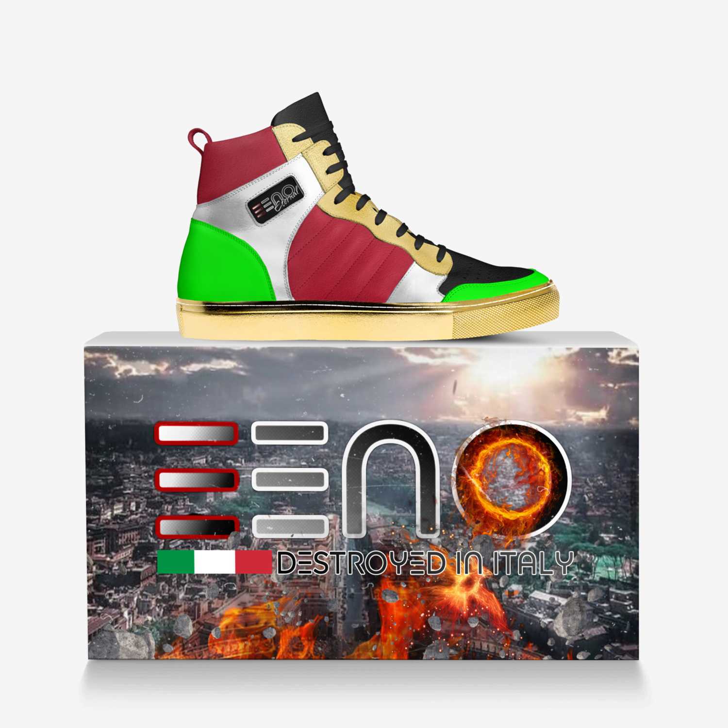 ENO ETERNAL  custom made in Italy shoes by Redstar Mafia | Over box view