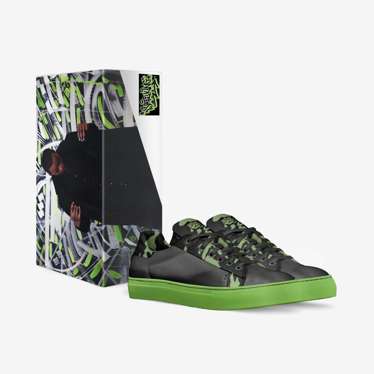 concrete lion custom made in Italy shoes by Rodney R. | Box view