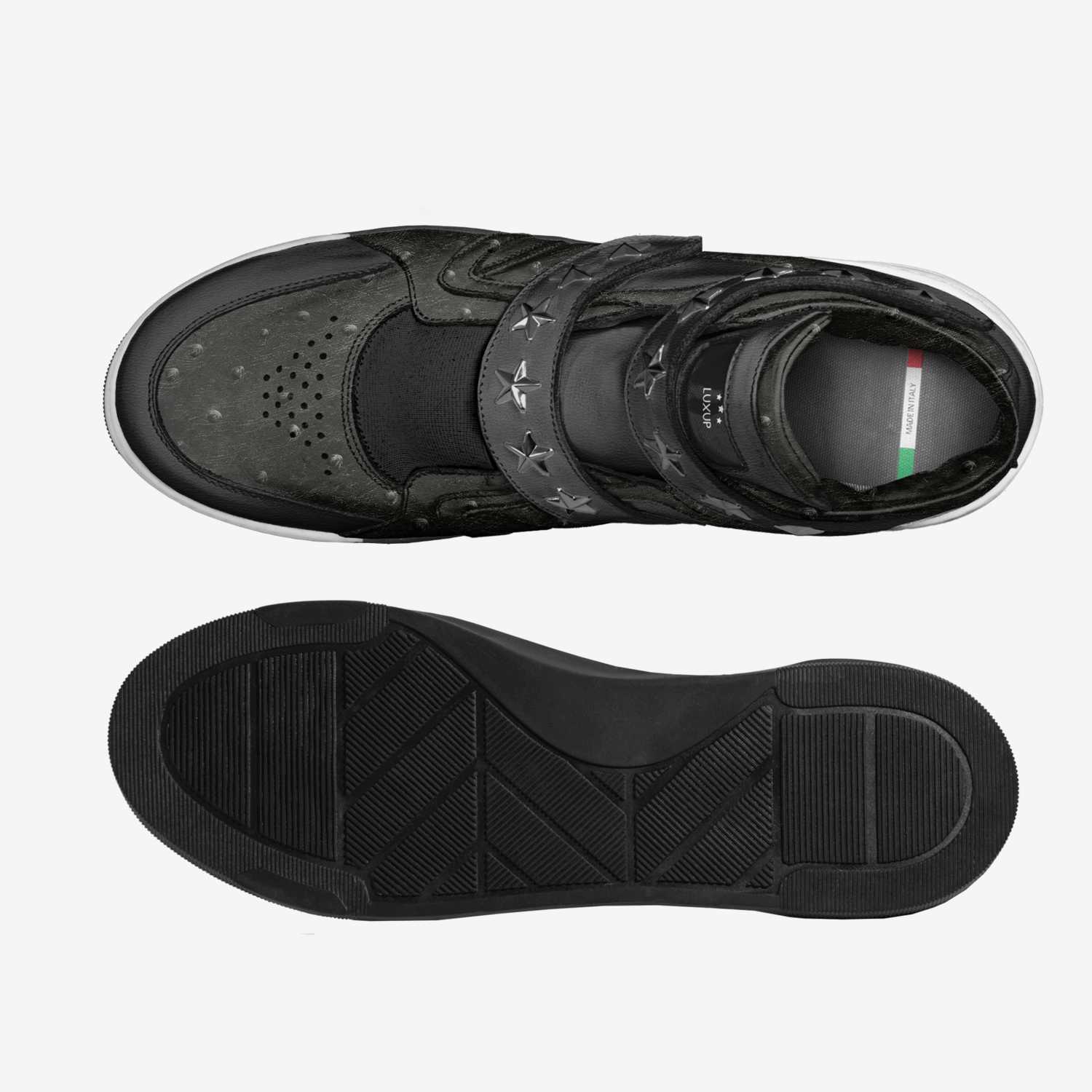 Luxup custom made in Italy shoes by Dwayne White | Top view