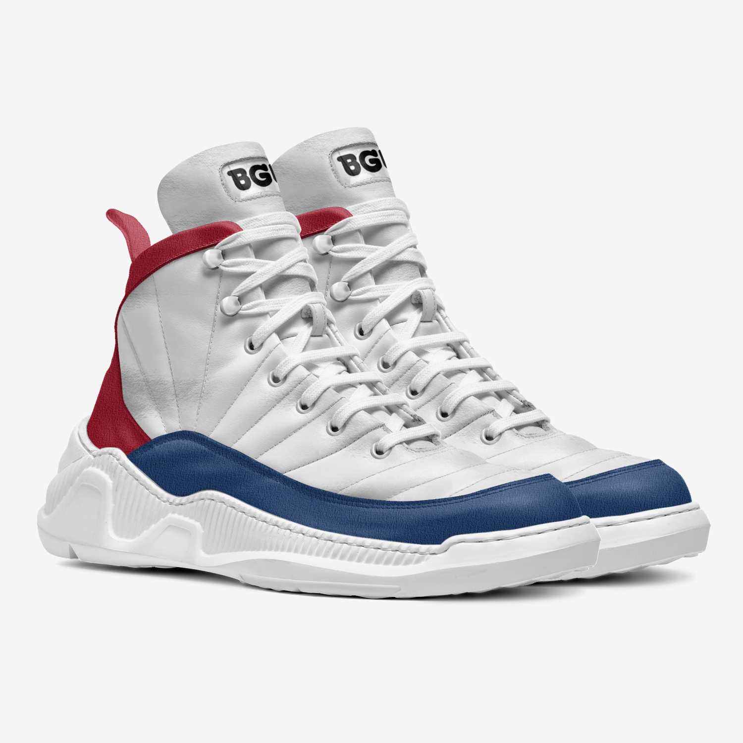 Knights White Pro custom made in Italy shoes by Being Great Every Day | Double view