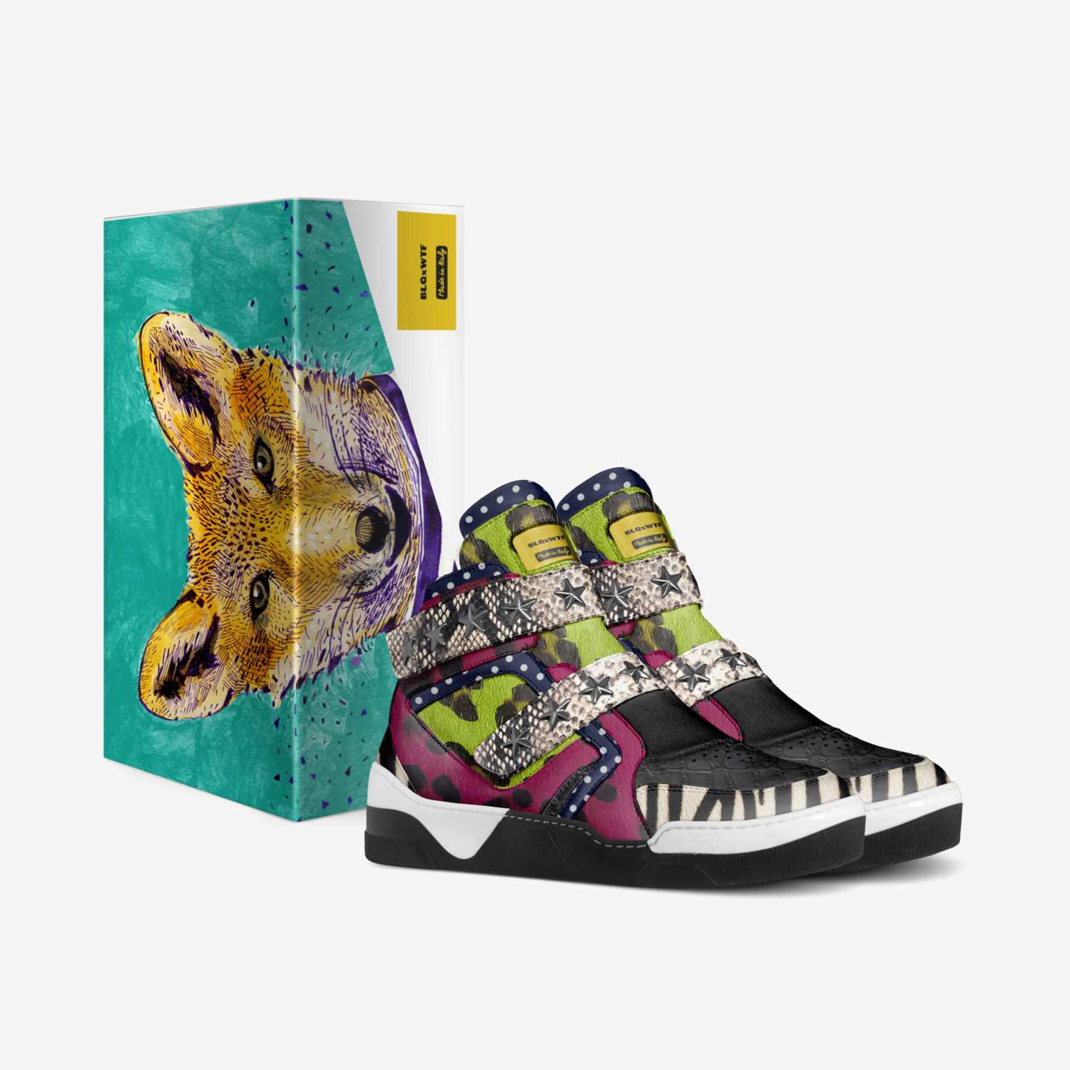 BLQxWTF custom made in Italy shoes by Leon Mathis | Box view