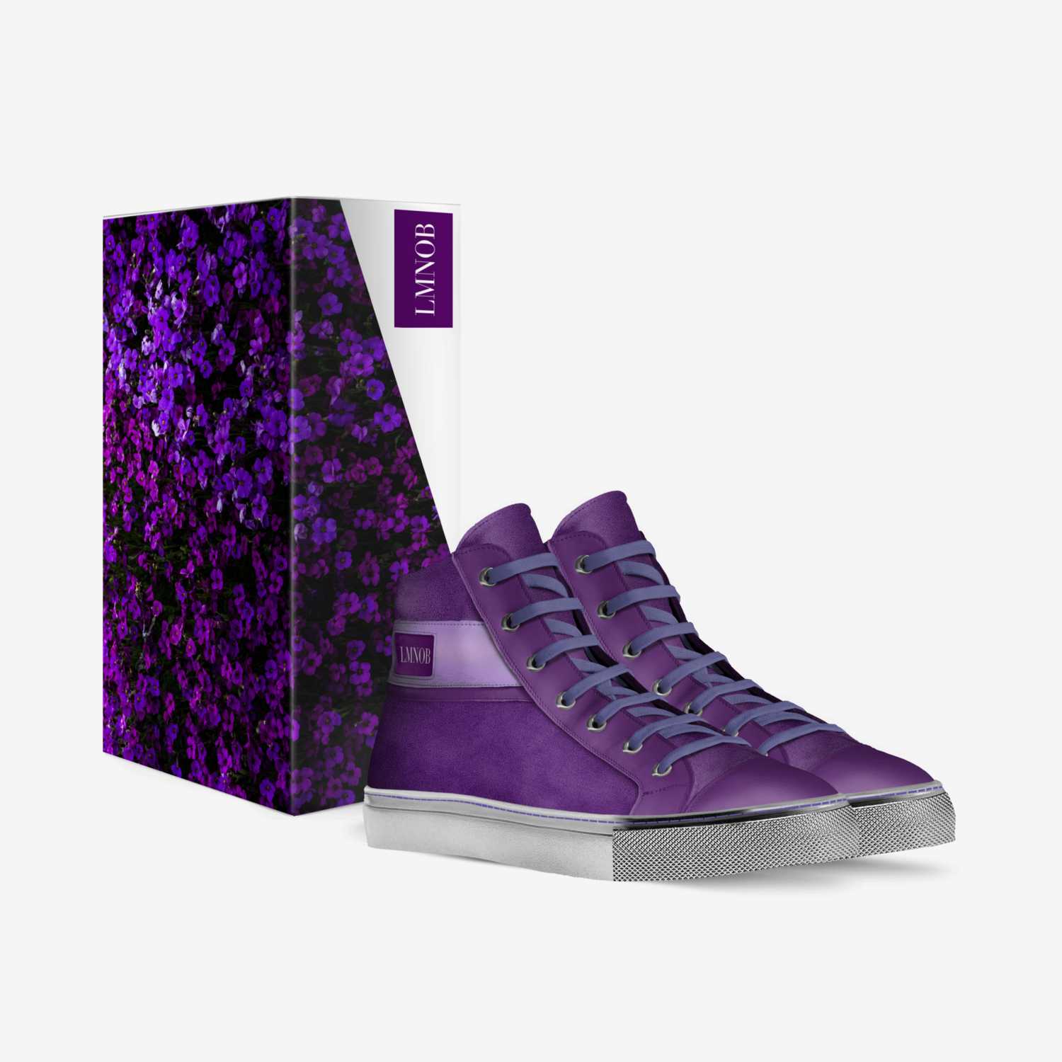 Purple Le' custom made in Italy shoes by Lawrence Blackwell | Box view