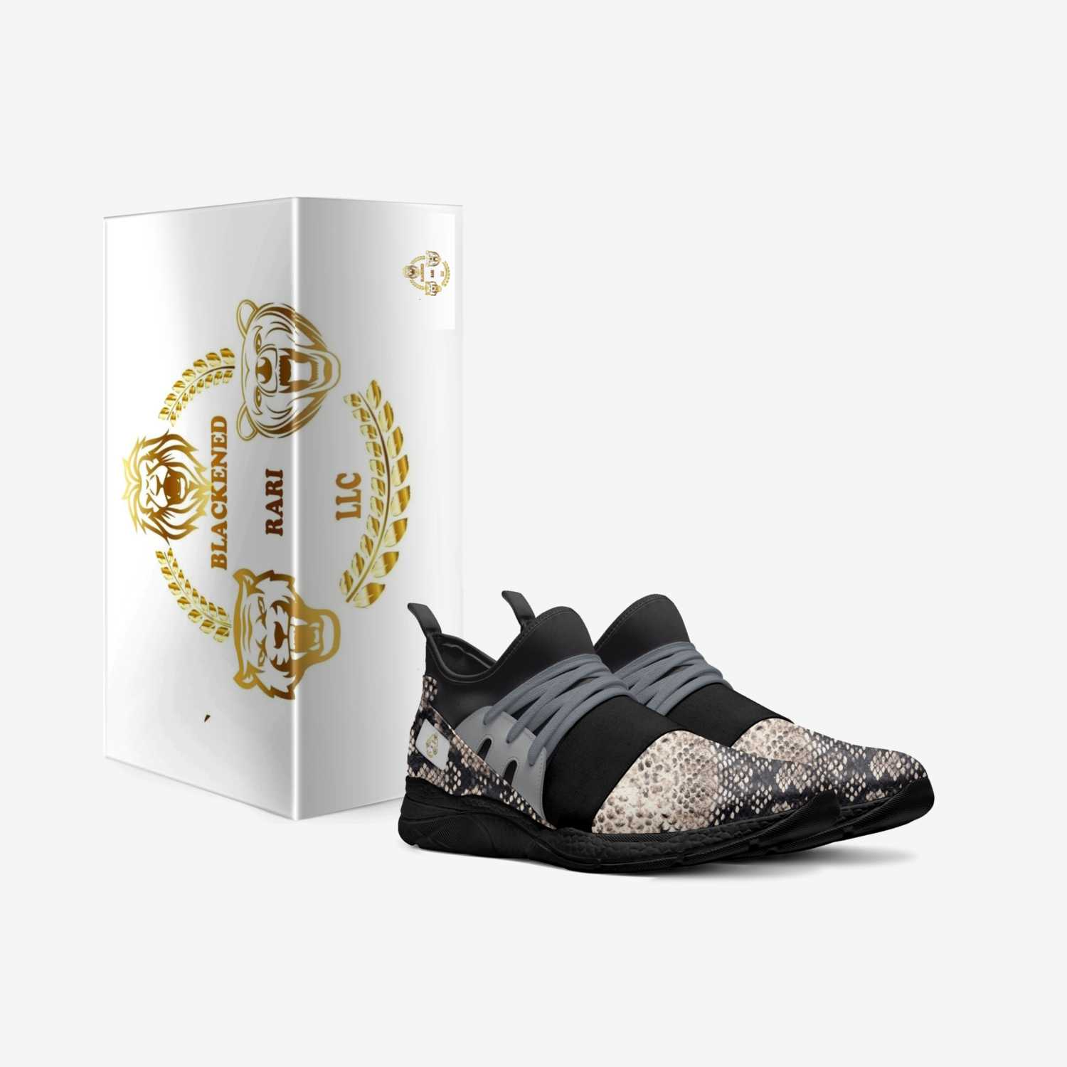 Blackened Rari custom made in Italy shoes by Alisha Bradford | Box view