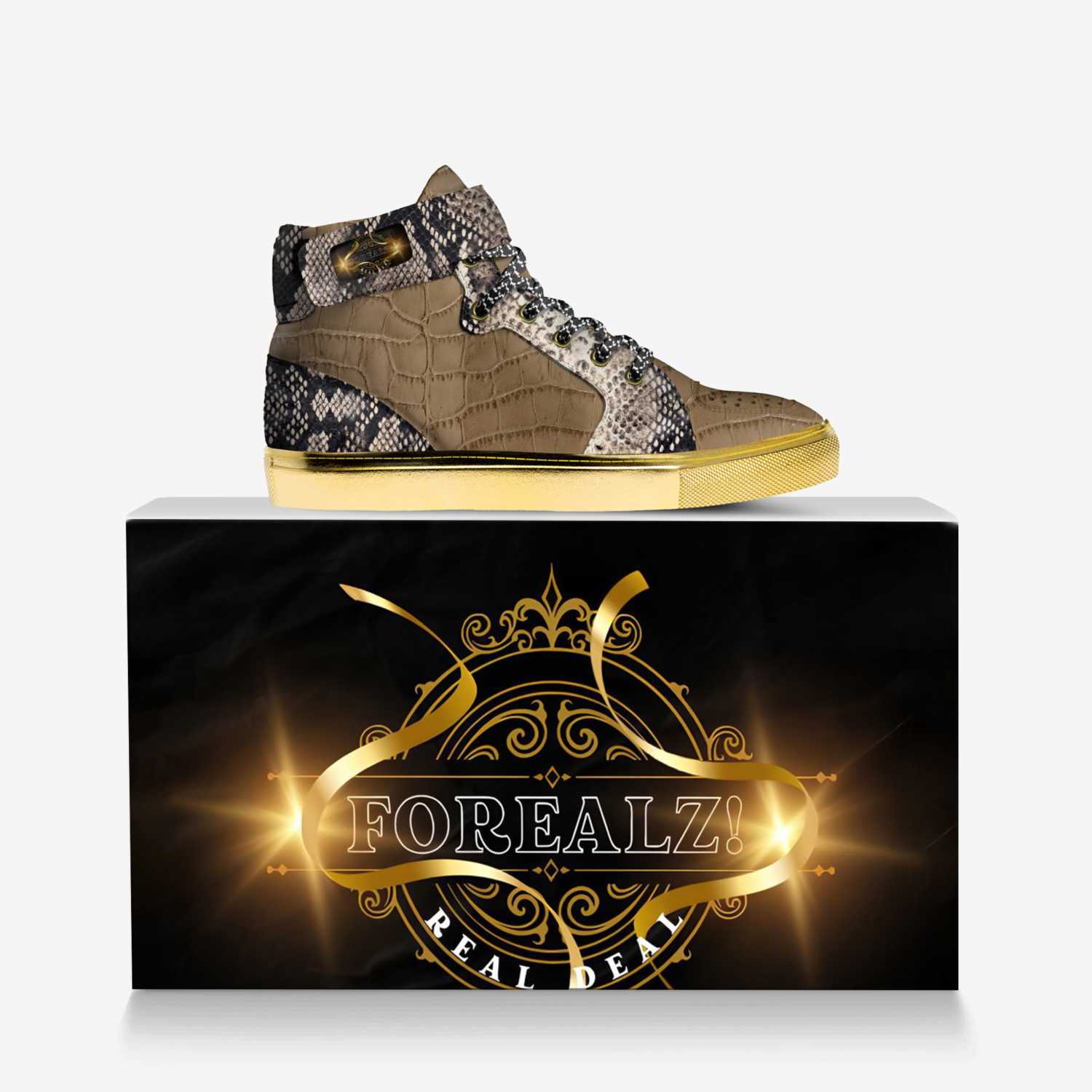 FoRealZ! Shoe Co. custom made in Italy shoes by David Bartholet | Over box view