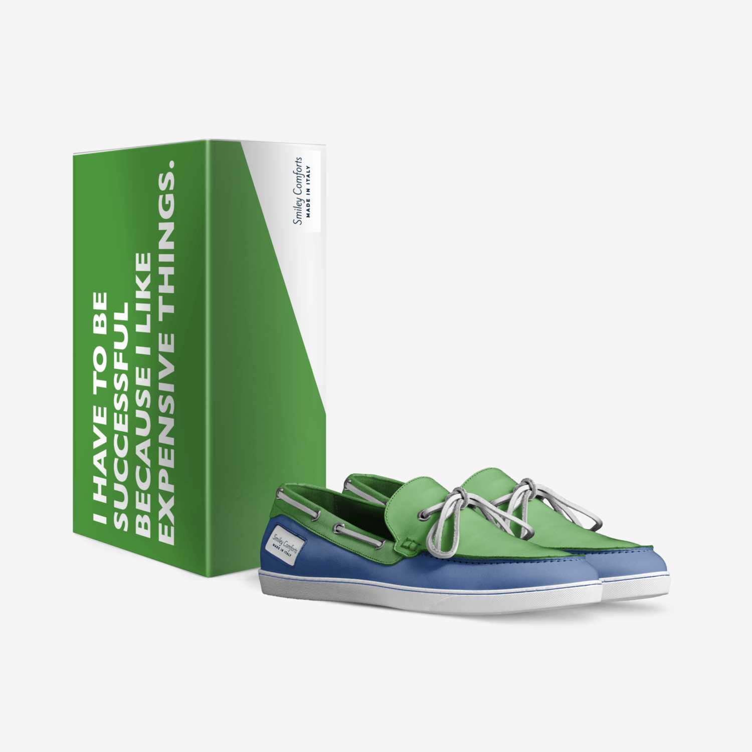 Smiley Comforts custom made in Italy shoes by Andrea Stephenson | Box view