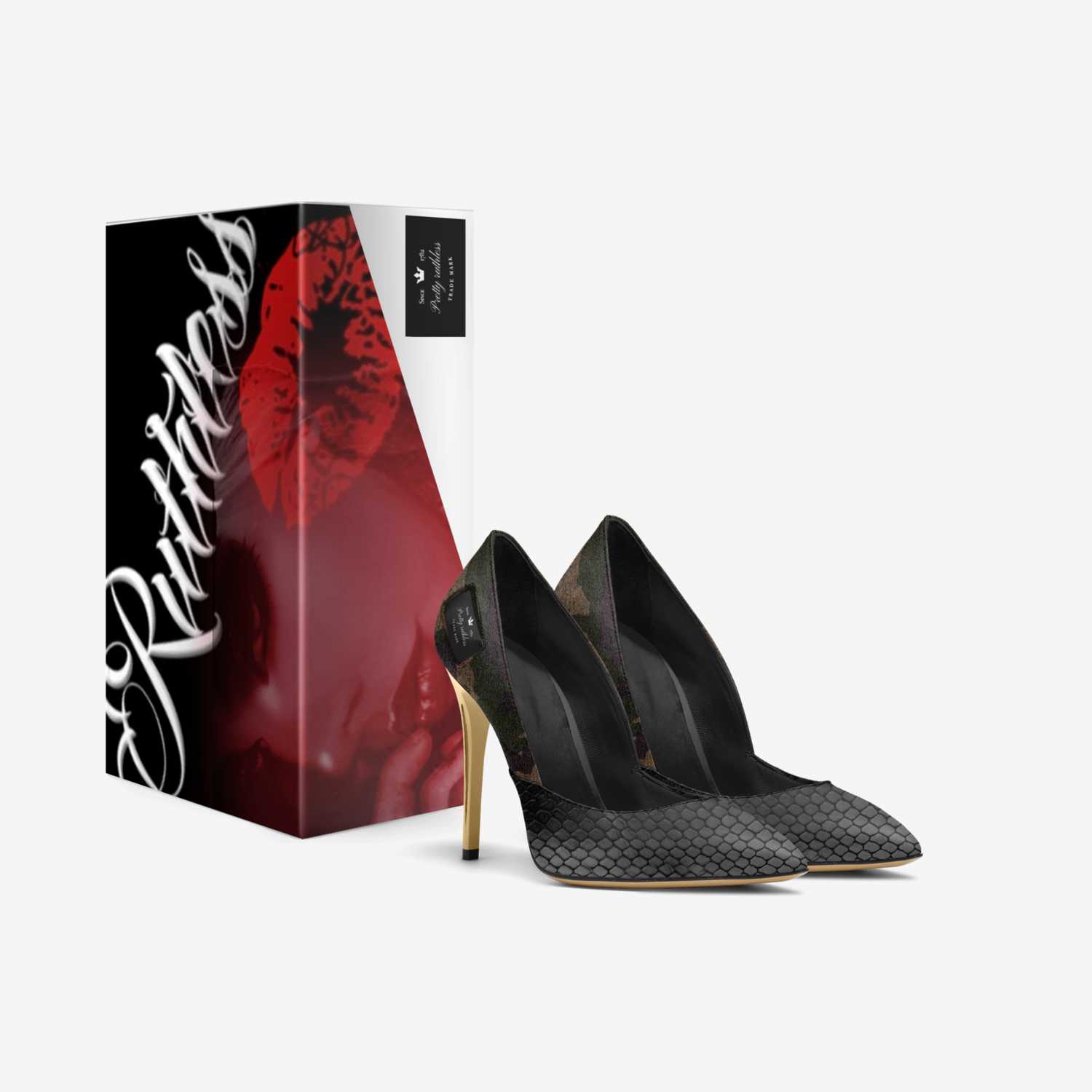 Pretty ruthless custom made in Italy shoes by Rhea Rockthunder | Box view