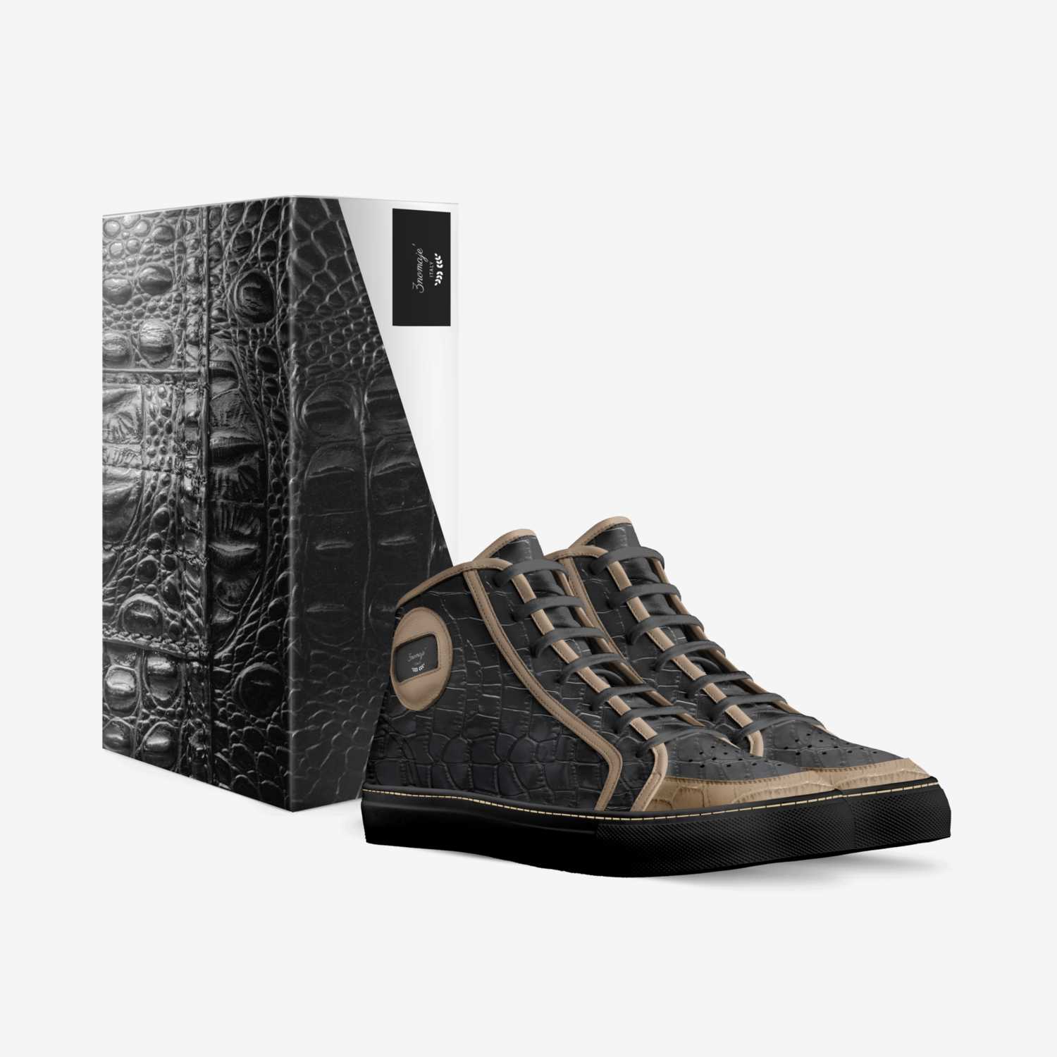 enomaje' custom made in Italy shoes by Jamal Reese | Box view