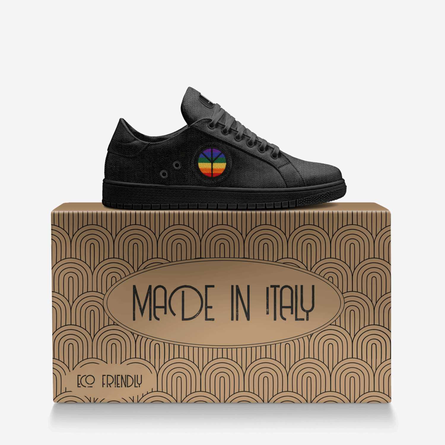 Rising custom made in Italy shoes by Seven Waters | Over box view