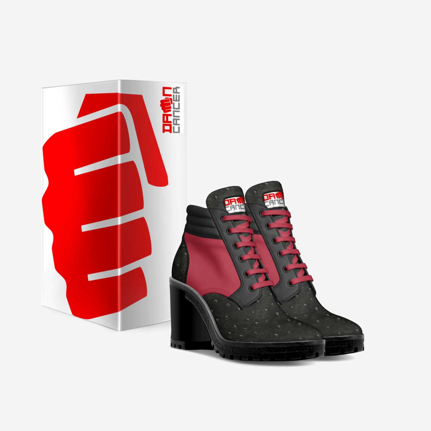 Damn Cancer custom made in Italy shoes by R’achelle Phillips | Box view