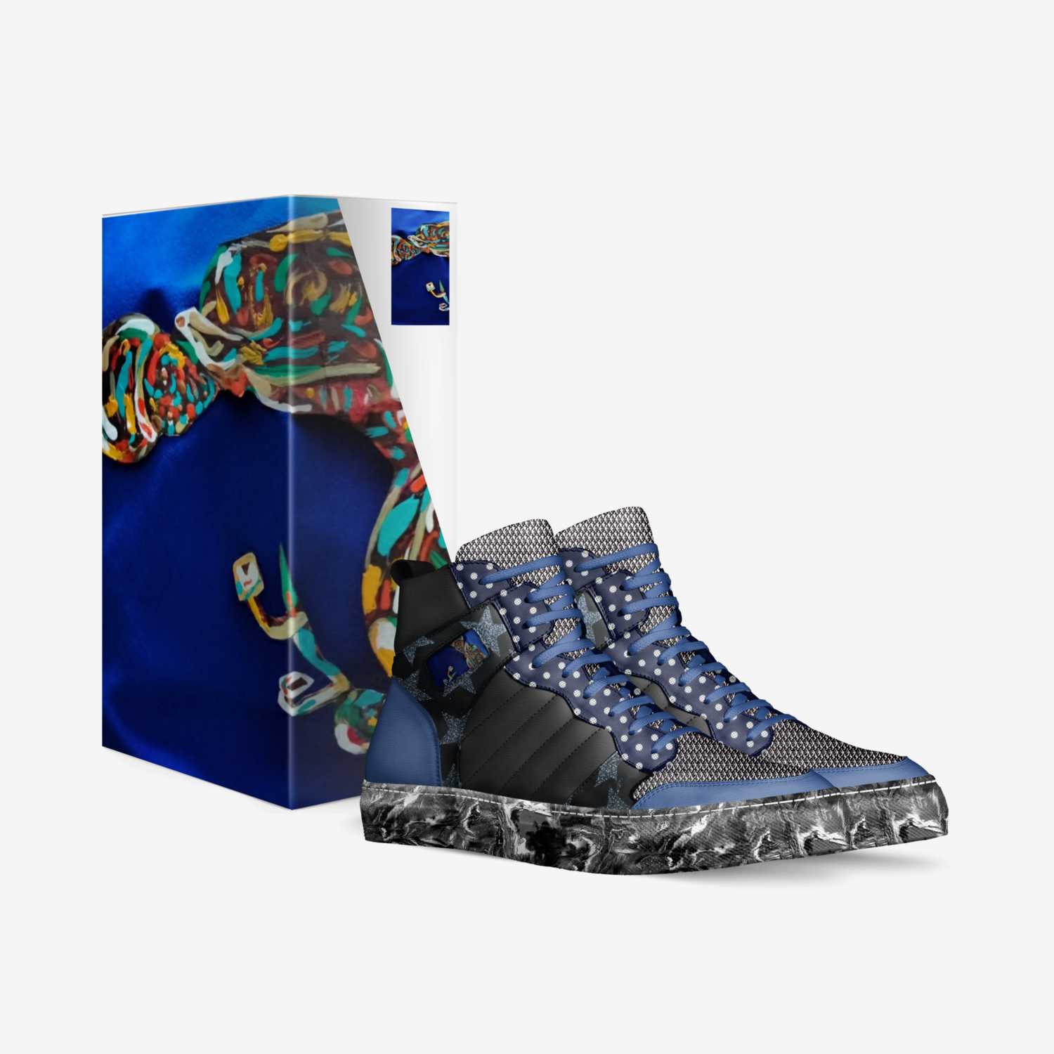 Brocycle Blue custom made in Italy shoes by Nadine Zellner | Box view
