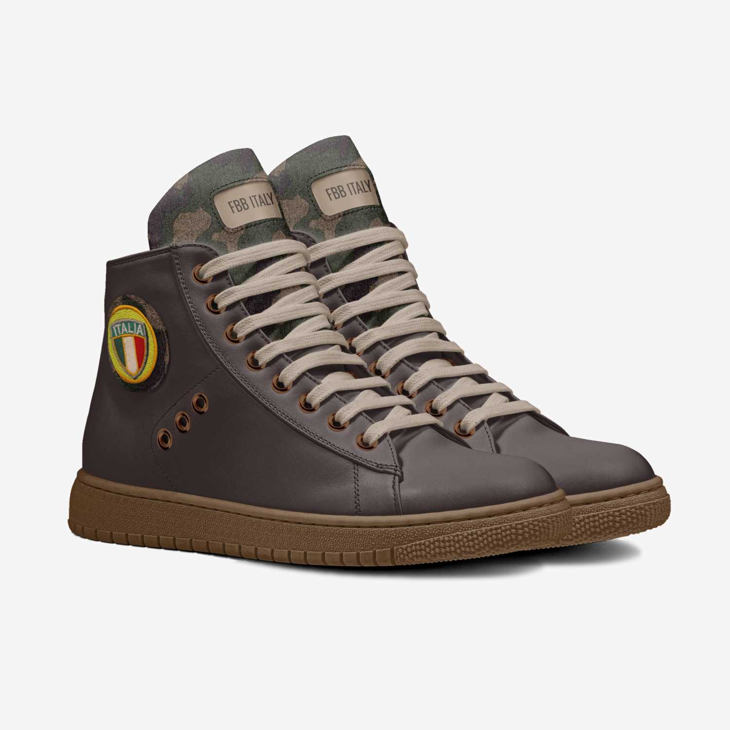 Echo Italia Mocha custom made in Italy shoes by Fbb Italy | Double view