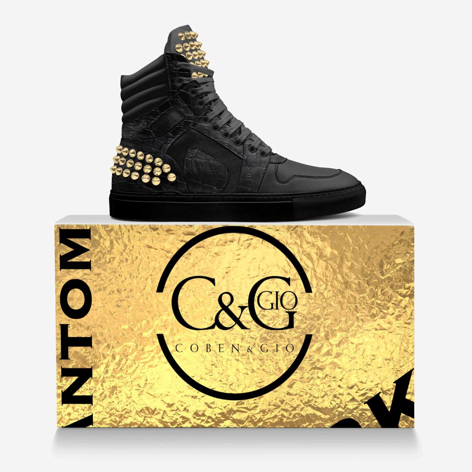 DARK PHANTOM custom made in Italy shoes by C&g Coben&gio | Over box view