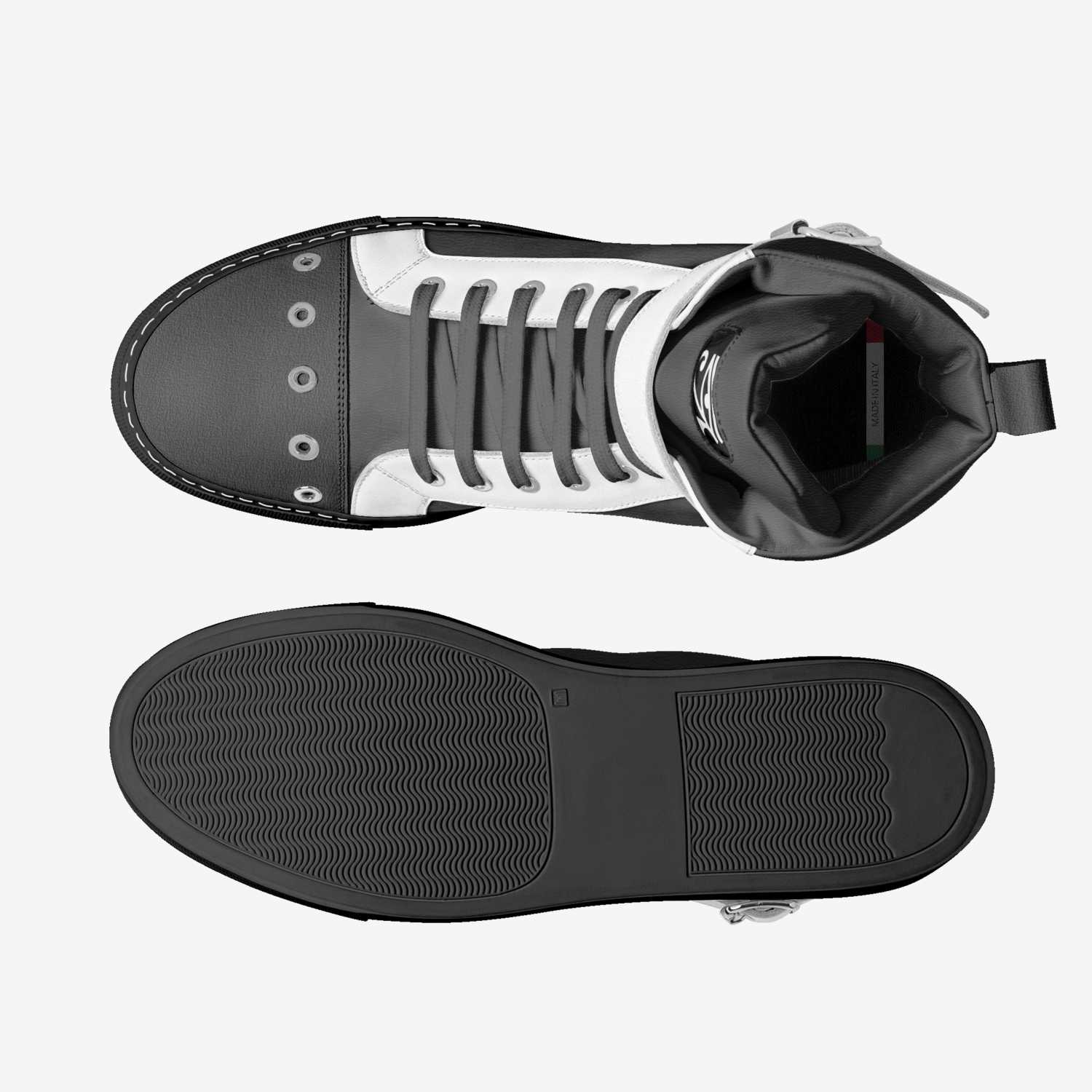 Satan black  custom made in Italy shoes by El Ro Al | Top view
