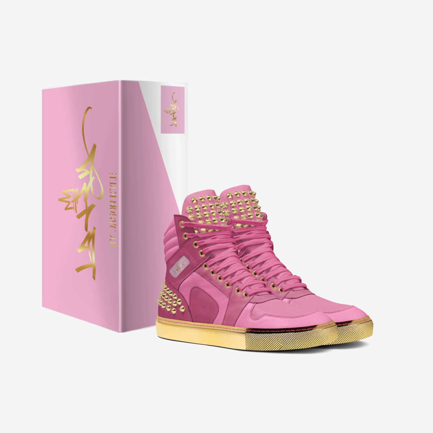laky Pink Knight custom made in Italy shoes by Jason Kyle | Box view
