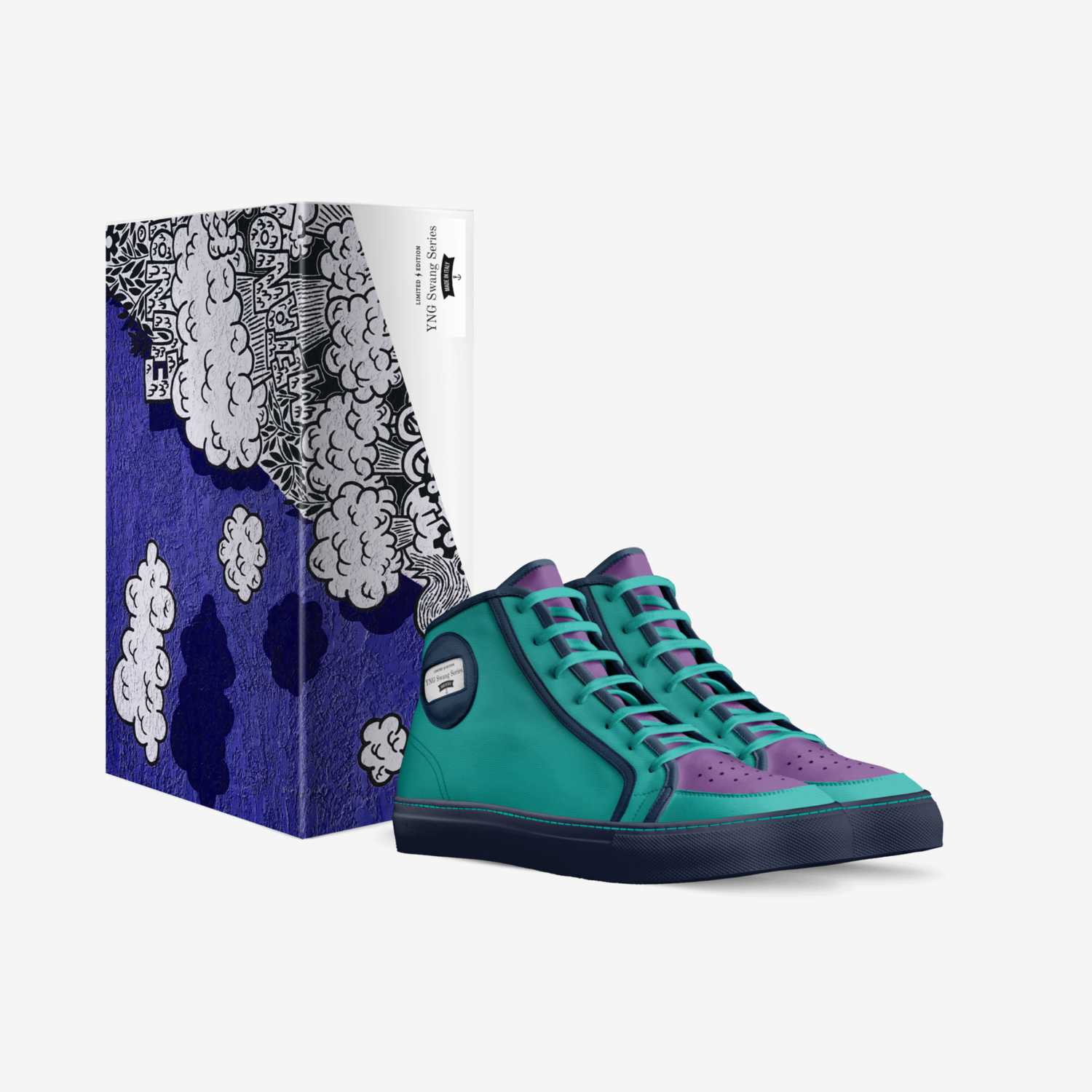 YNG Swang Series  custom made in Italy shoes by Treshawn Phillips | Box view