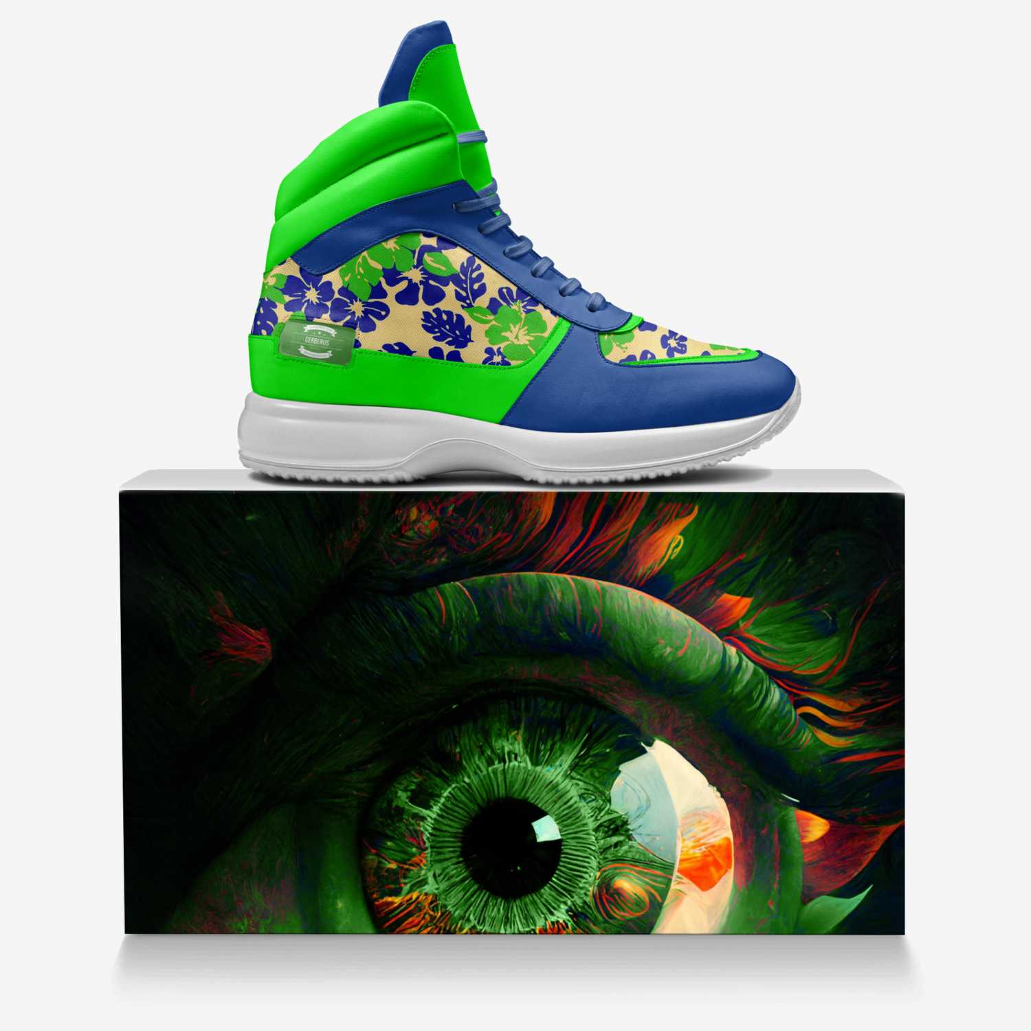 Cerberus custom made in Italy shoes by Ray Kolinski | Over box view