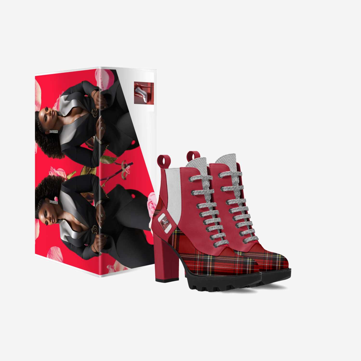 Red Fierce custom made in Italy shoes by Desiree Sims | Box view
