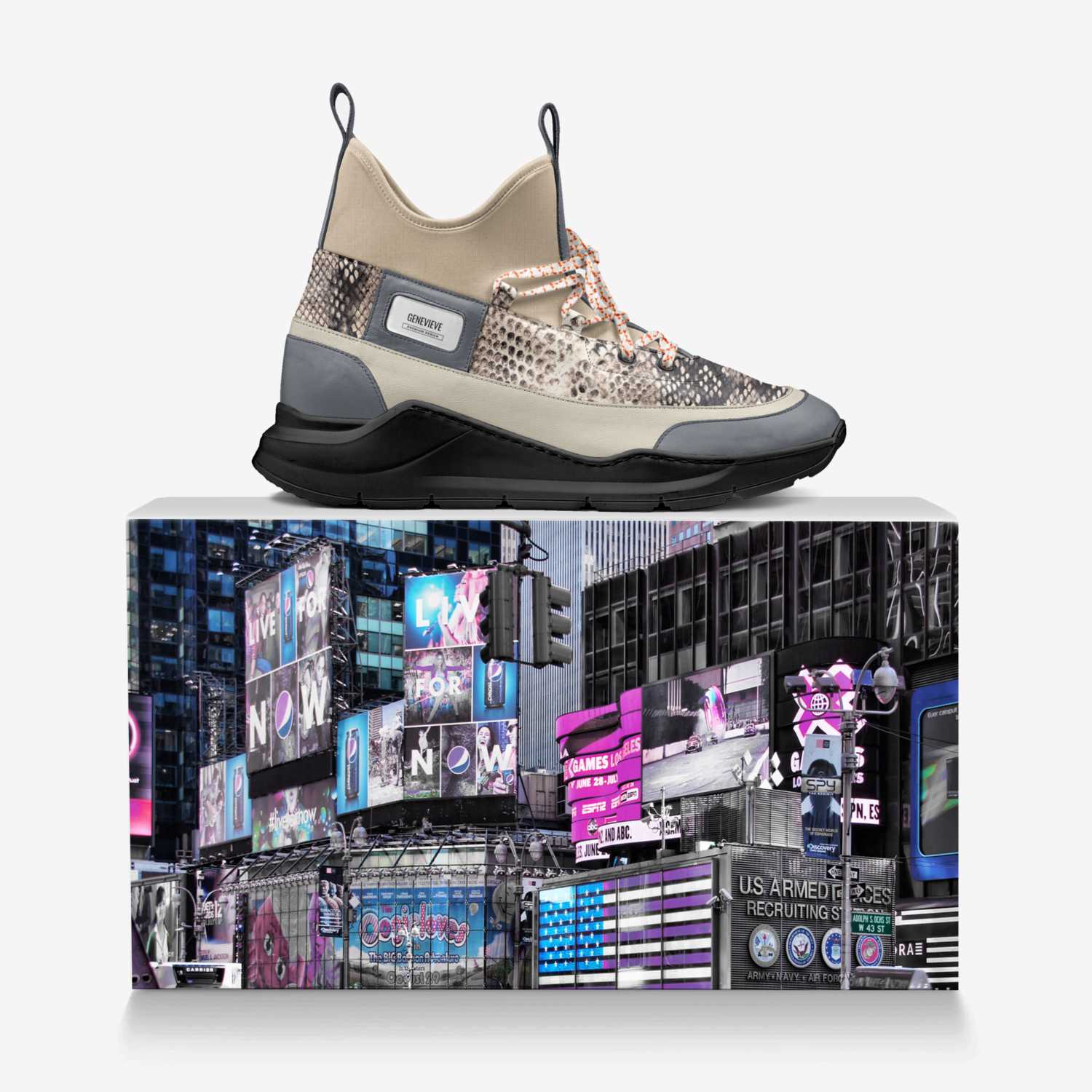 Genevieve  custom made in Italy shoes by Erica Booker | Over box view