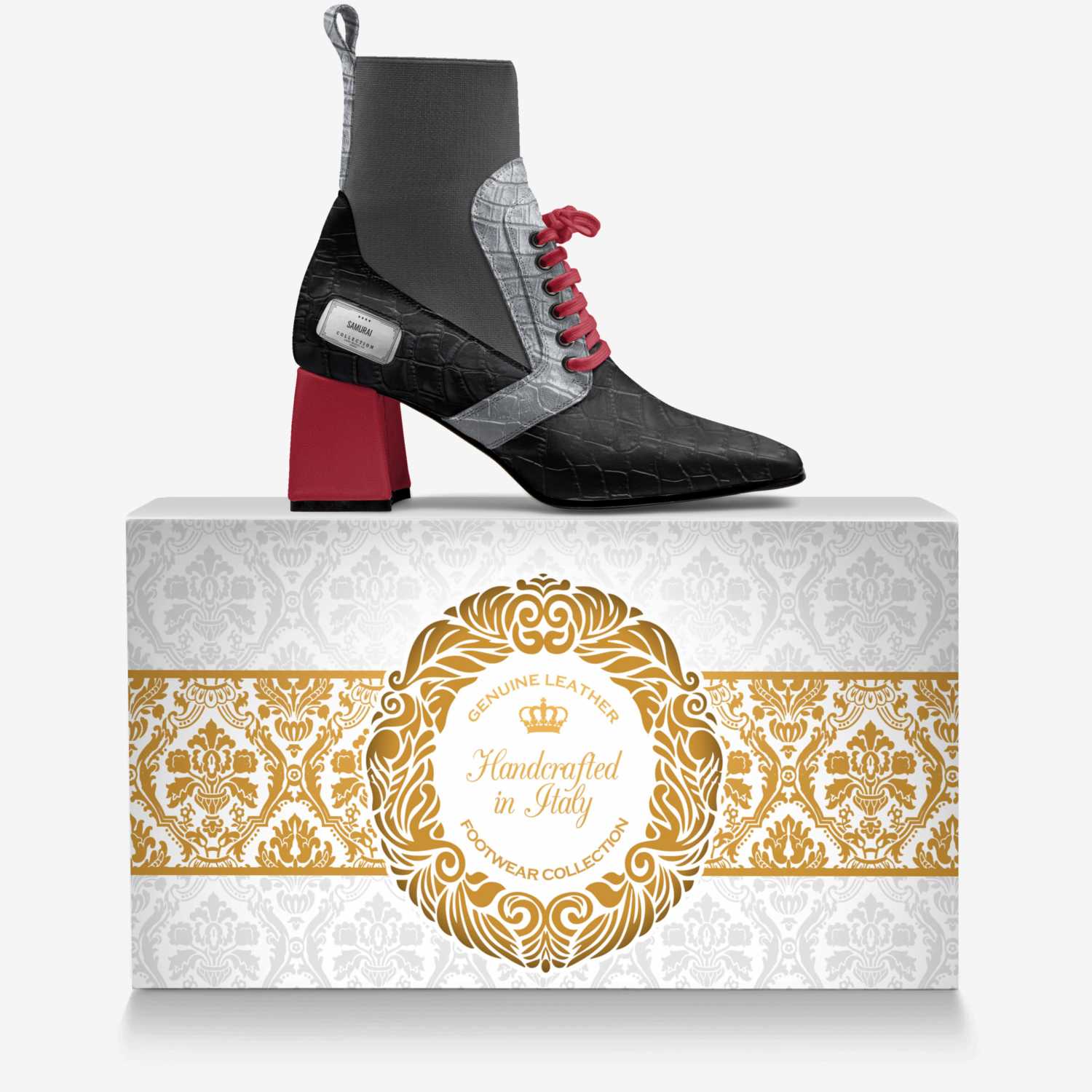 Samurai  custom made in Italy shoes by Risa Tsuki | Over box view