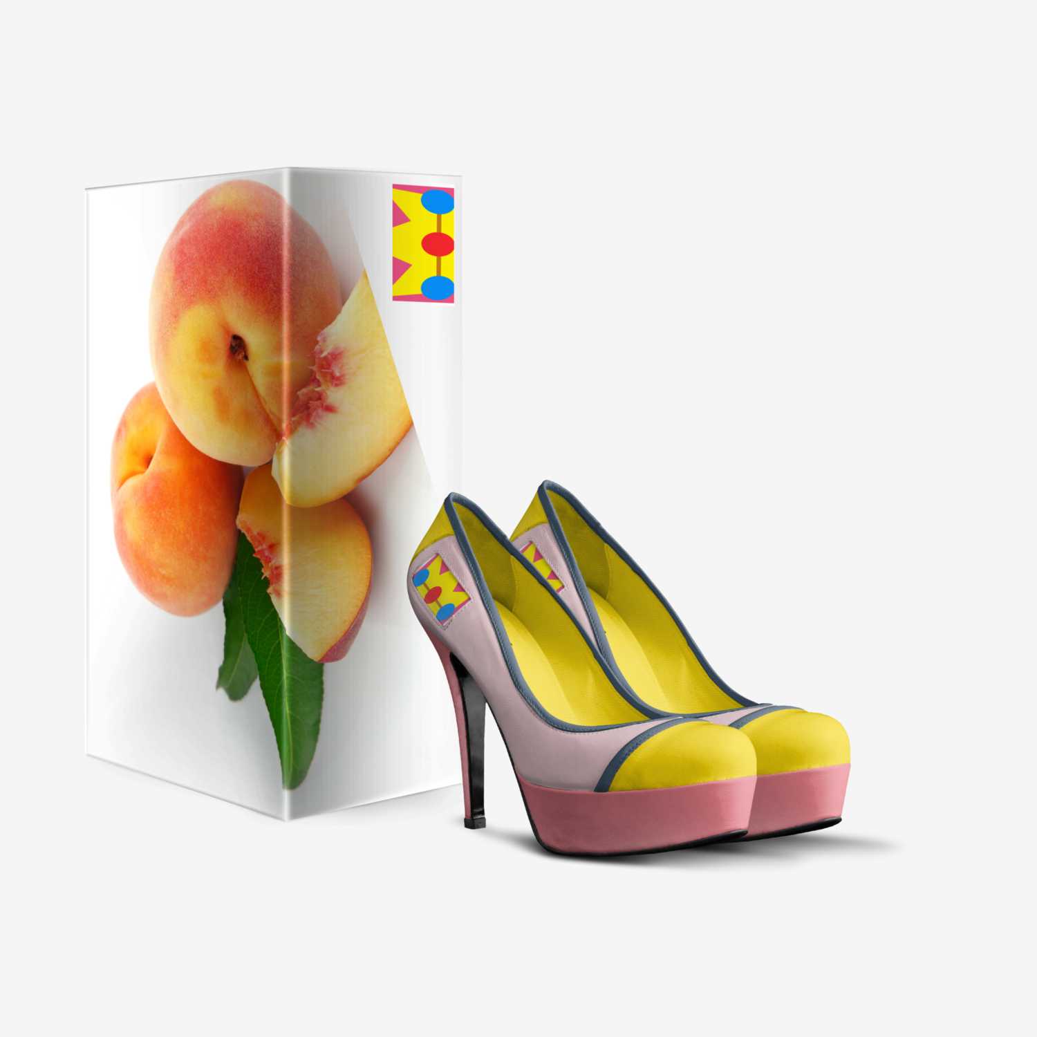 Peach Princess custom made in Italy shoes by Blackluxmatters | Box view