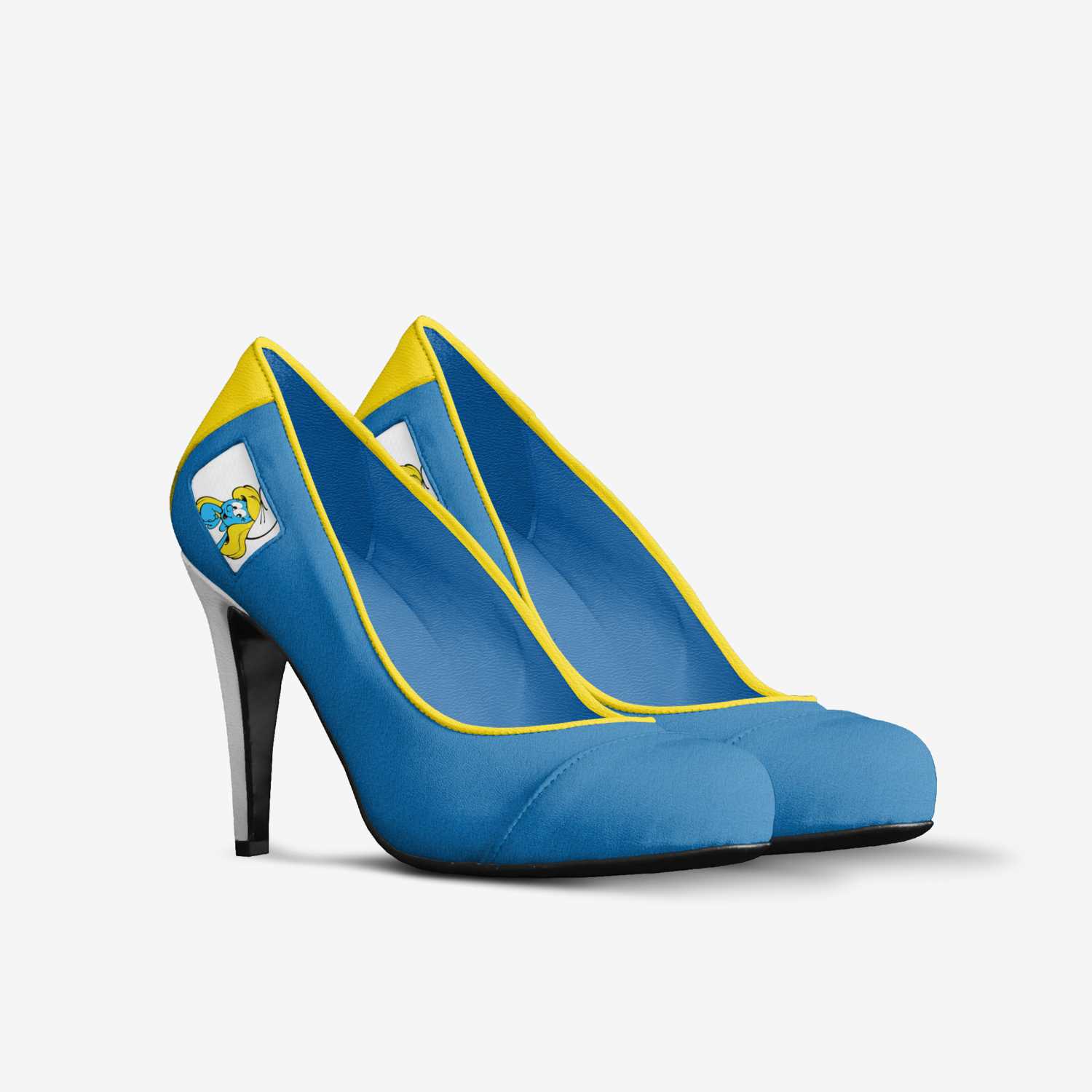 Smurfette custom made in Italy shoes by Blackluxmatters | Double view