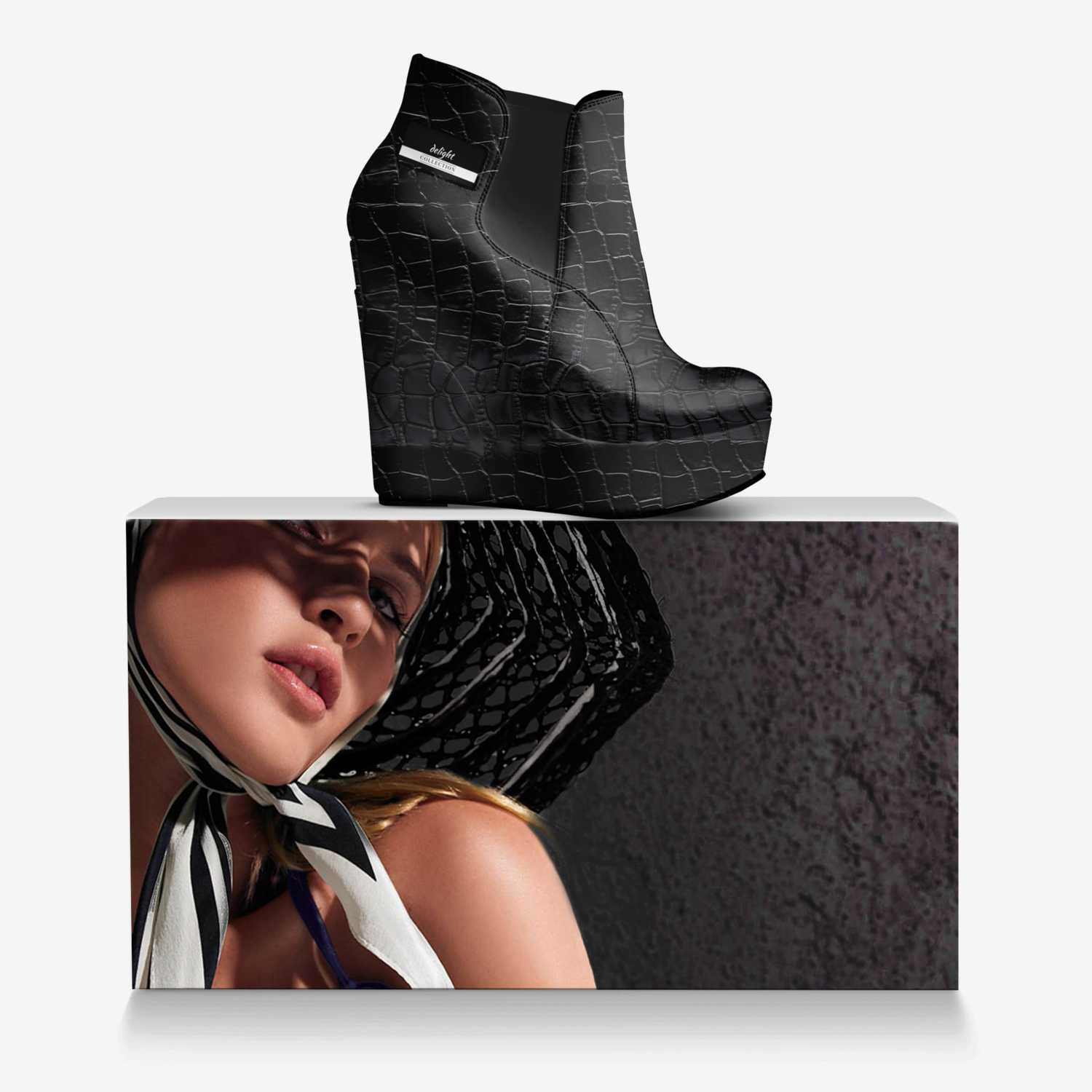 delight custom made in Italy shoes by Paula Dow | Over box view