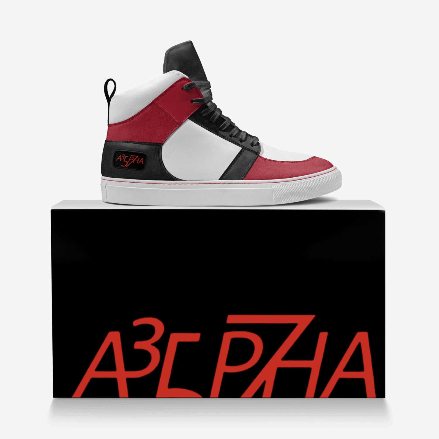 Alpha R3tro High custom made in Italy shoes by Aldric Horton Jr | Over box view