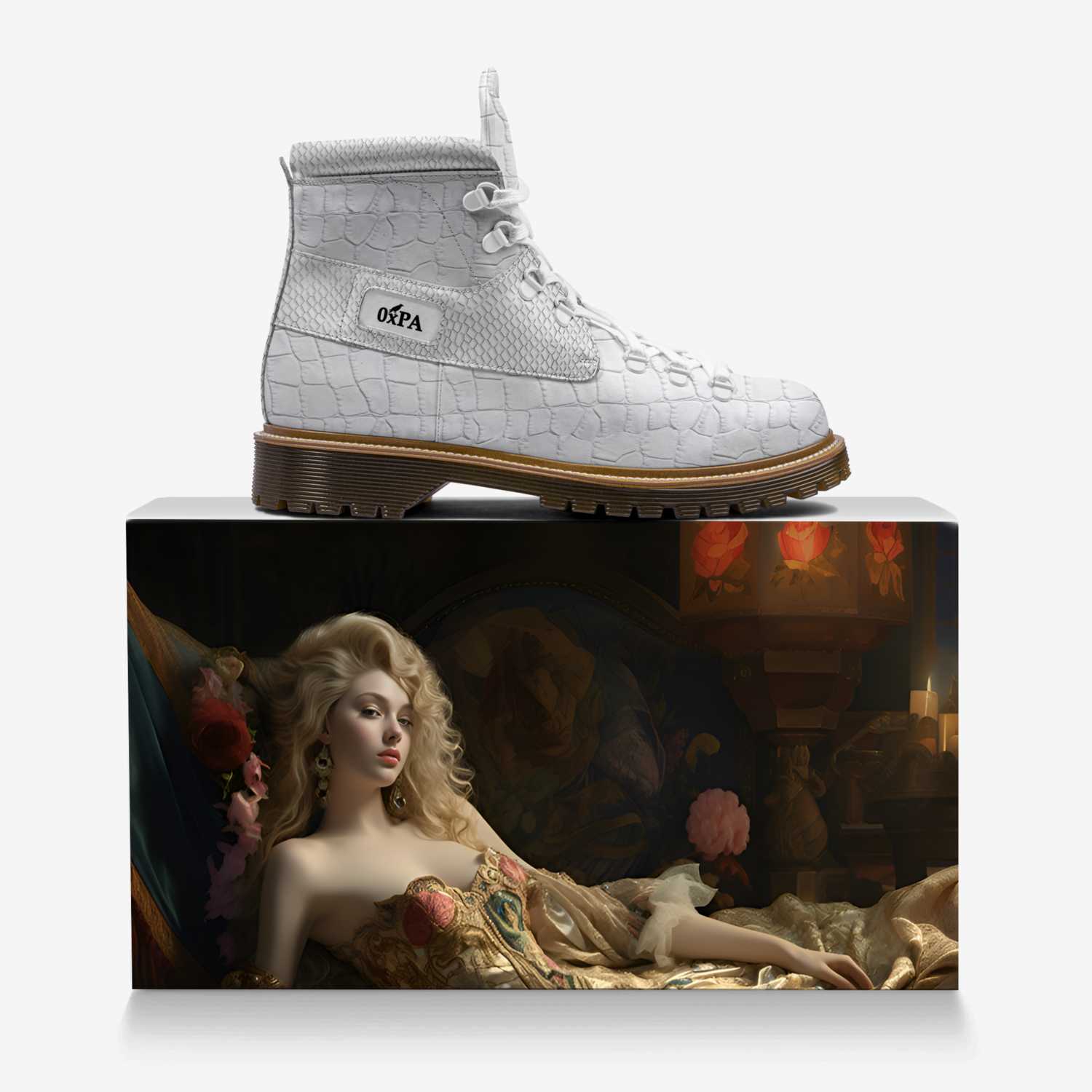 The Courtesan  custom made in Italy shoes by Starbuckcag Swashbuckler | Over box view