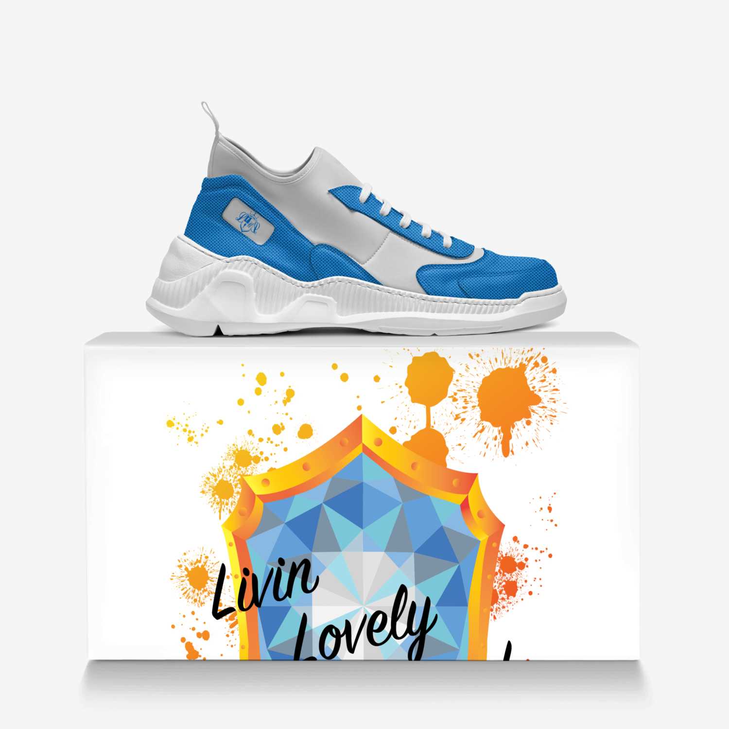 LLU Striders Sky  custom made in Italy shoes by Teniele Graham | Over box view