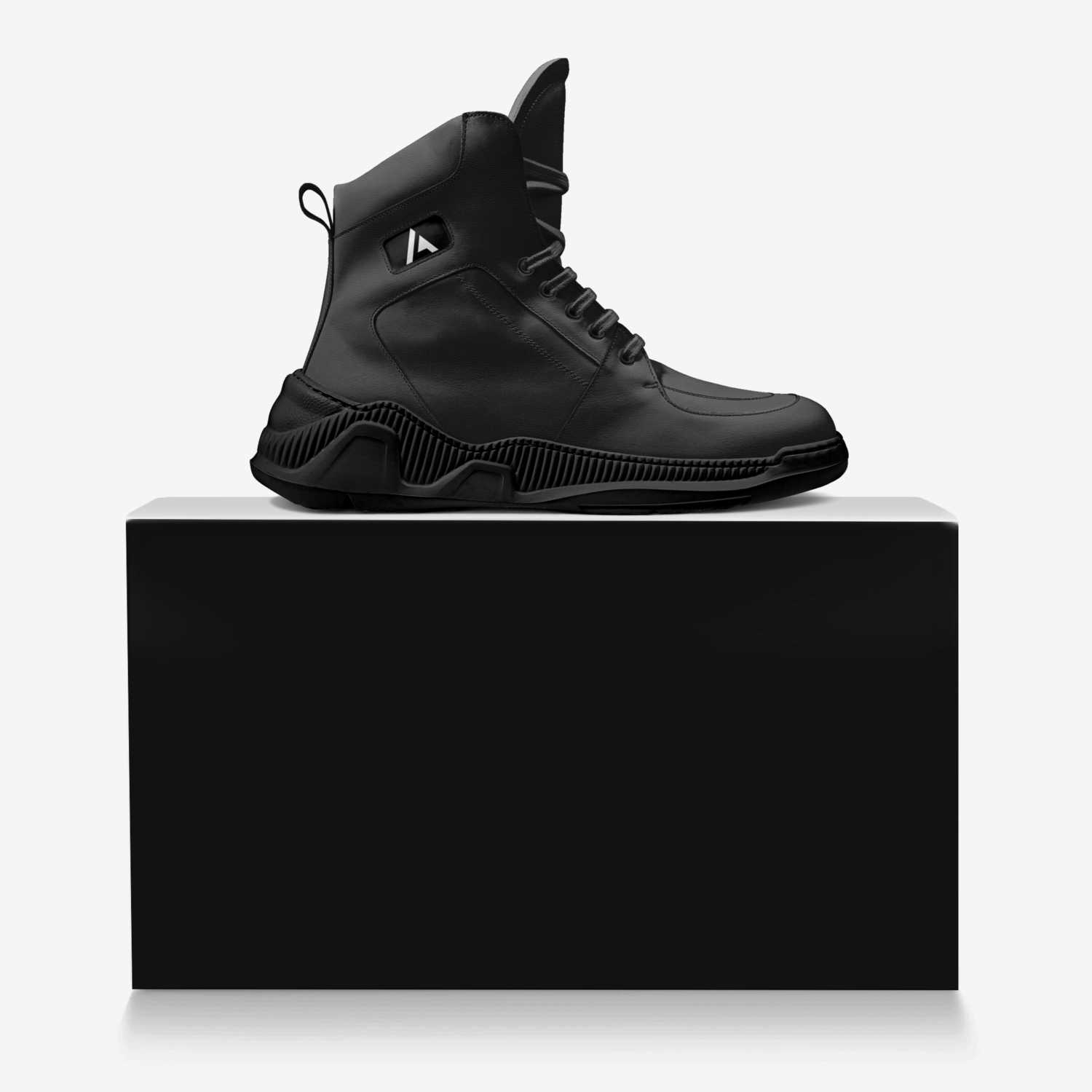 Arc One custom made in Italy shoes by Aaron Belyea | Over box view