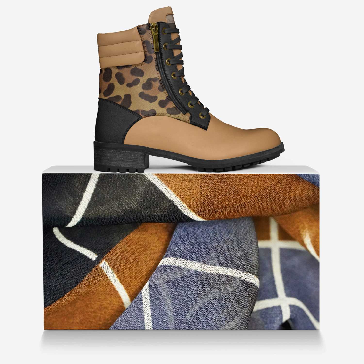 Abstrak Beauty 2 custom made in Italy shoes by Ryan Winegan | Over box view