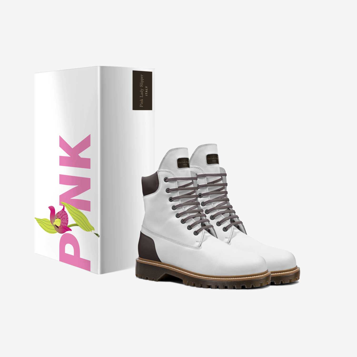 Pink Lady Slipper custom made in Italy shoes by Alkawther Gerych | Box view