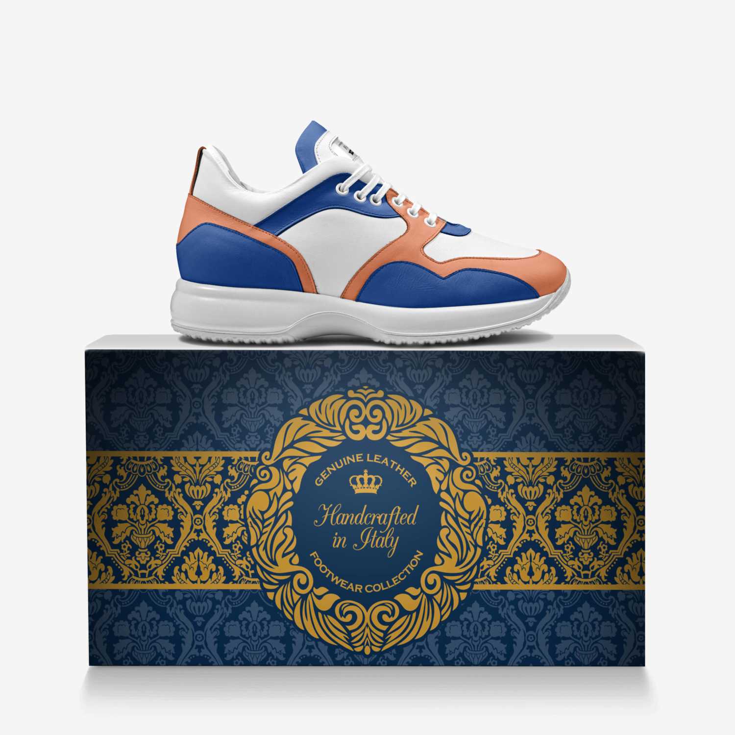 Fresco custom made in Italy shoes by Lamar Jones | Over box view