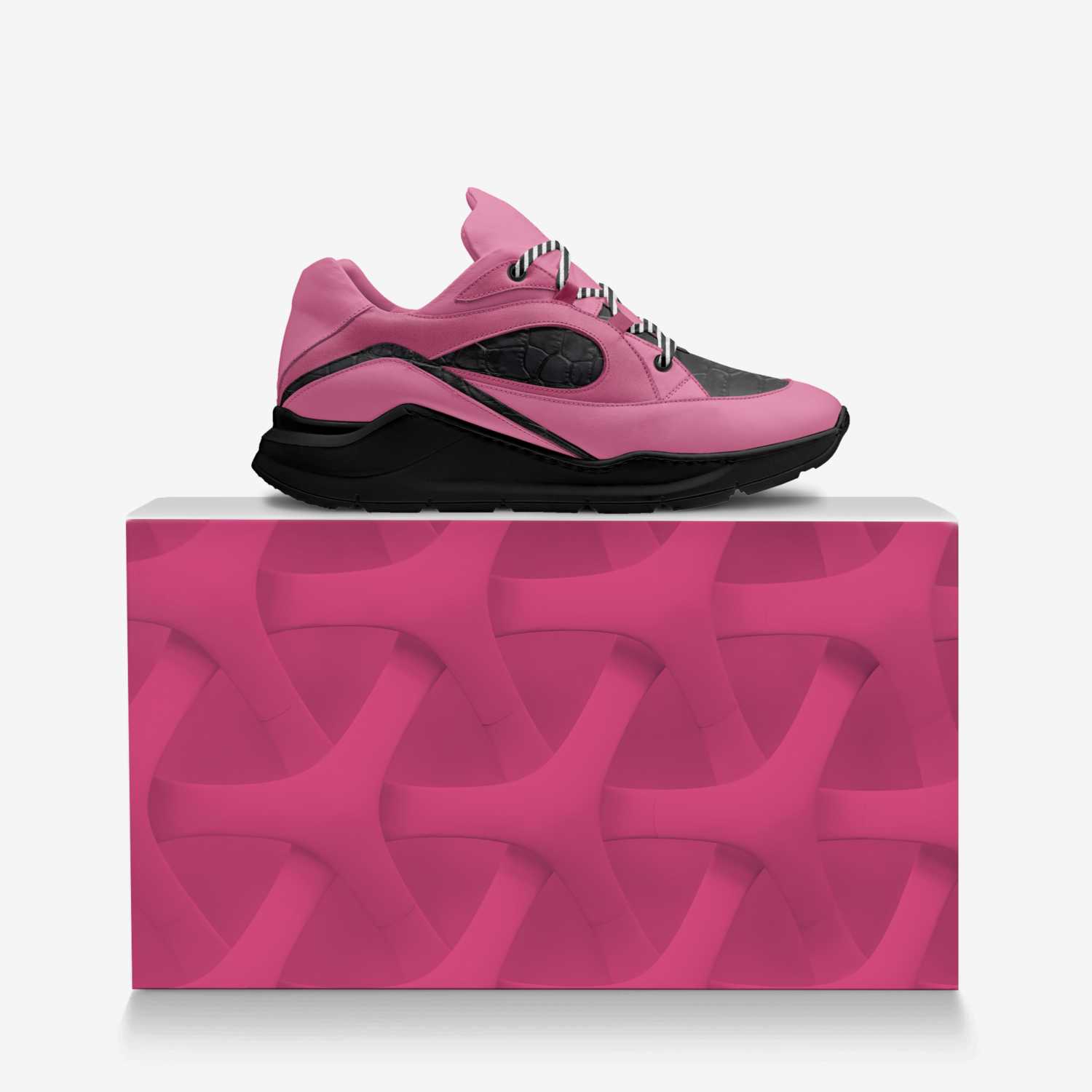 HOPE Running Black custom made in Italy shoes by SHE Warrior | Over box view