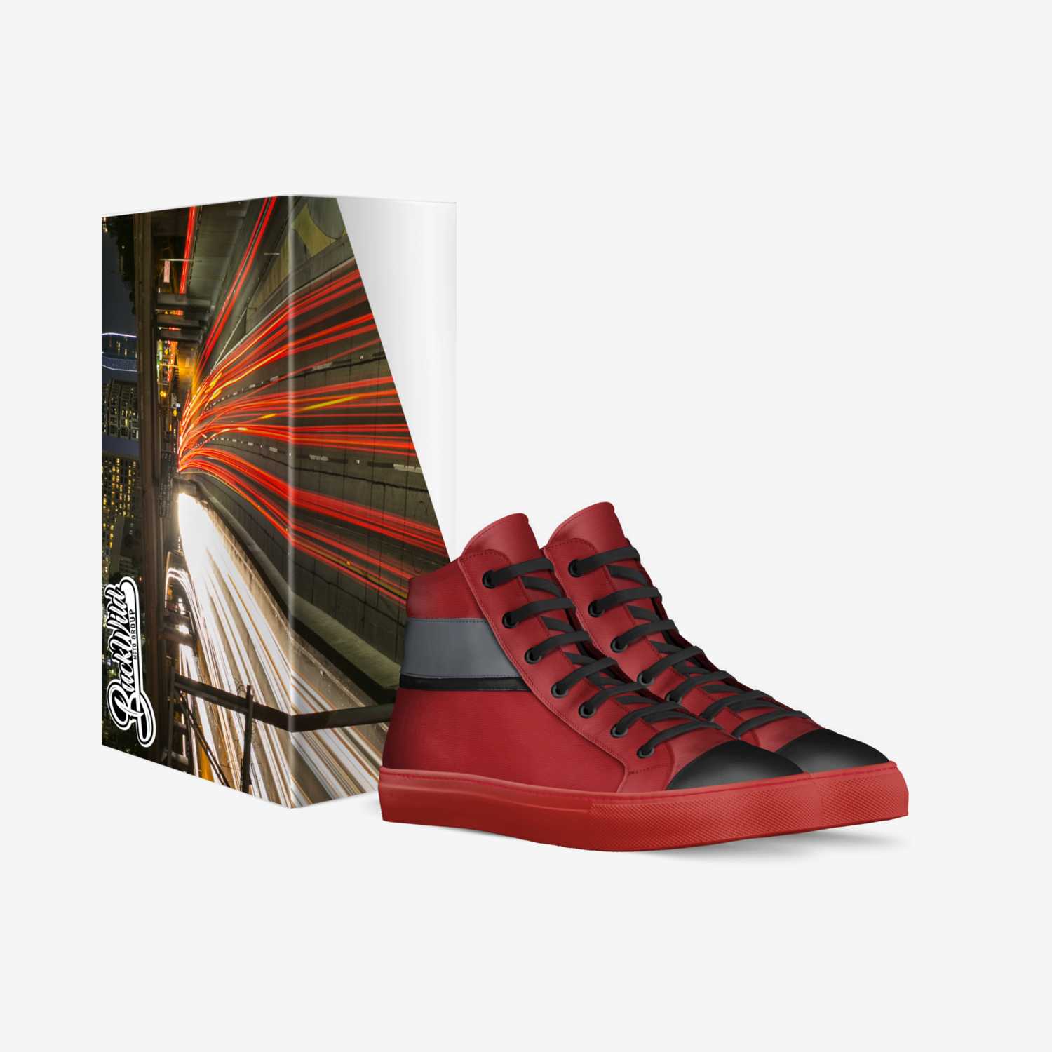 Asphalt Rubies custom made in Italy shoes by Buckwild Moto Group | Box view