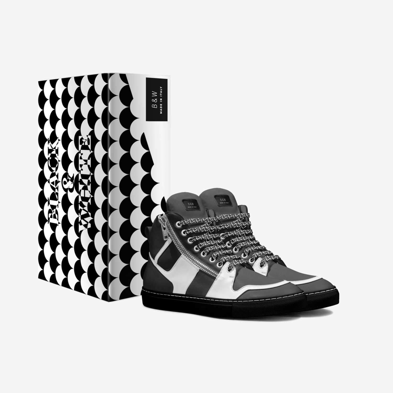 B & W custom made in Italy shoes by Michael Lee | Box view
