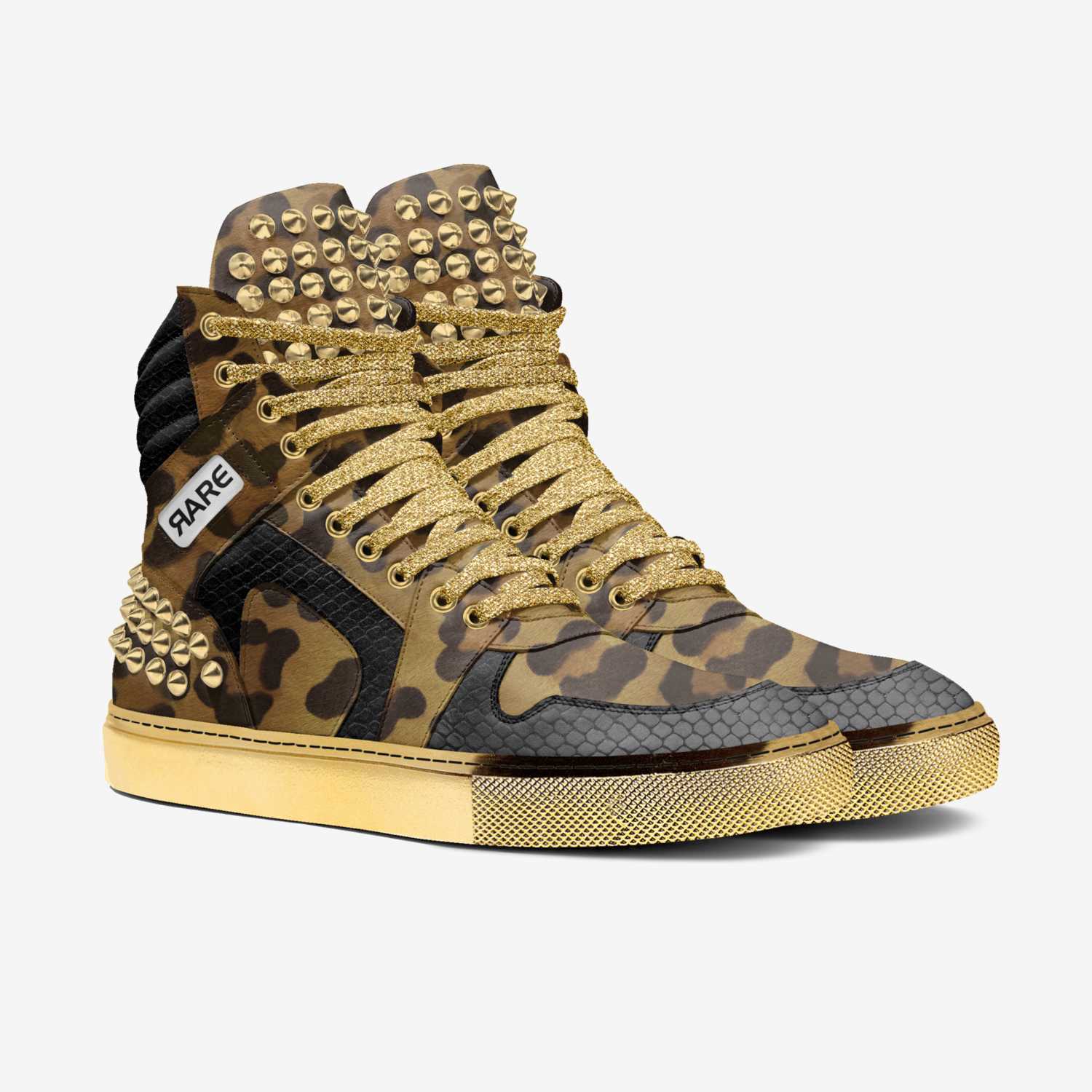 cheetah Cleat custom made in Italy shoes by Ryan Fields | Double view