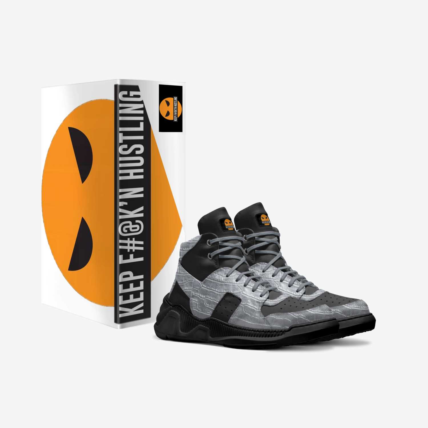 KEEP F HUSTLING  custom made in Italy shoes by Rasheed Shepard | Box view