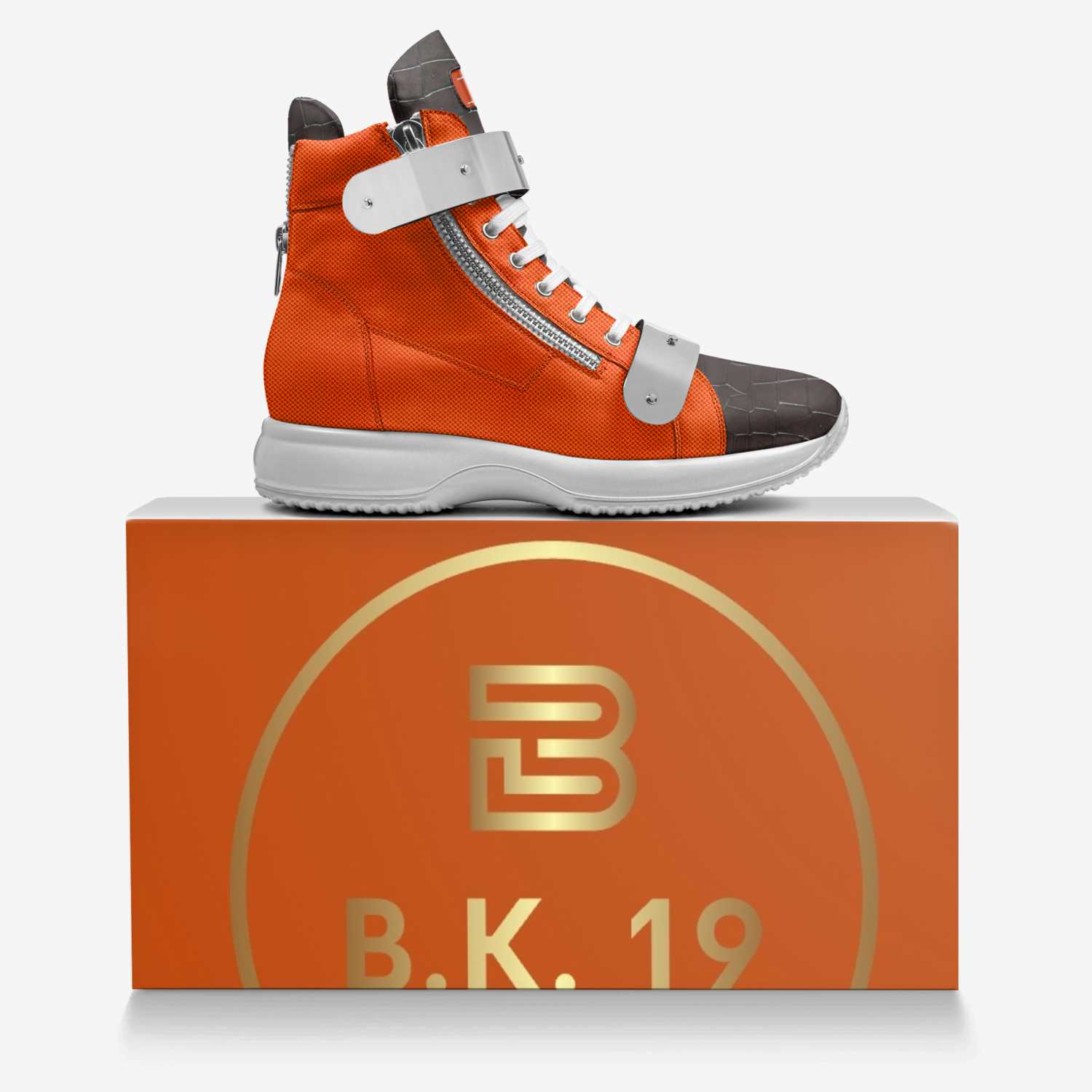 B.K. 19 custom made in Italy shoes by Jay Rock | Over box view