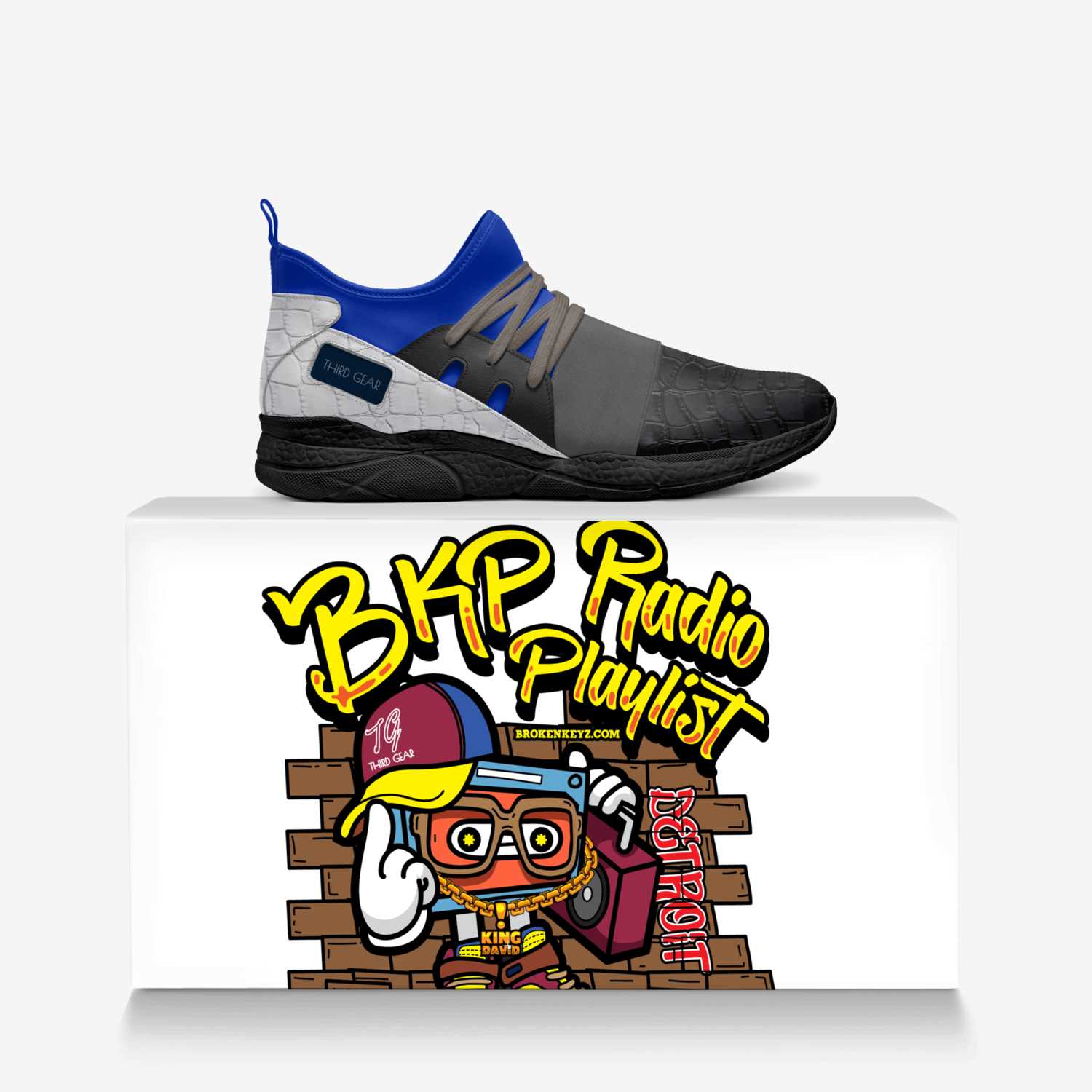 THiRD GEAR- DETAiL custom made in Italy shoes by David Mitchell | Over box view