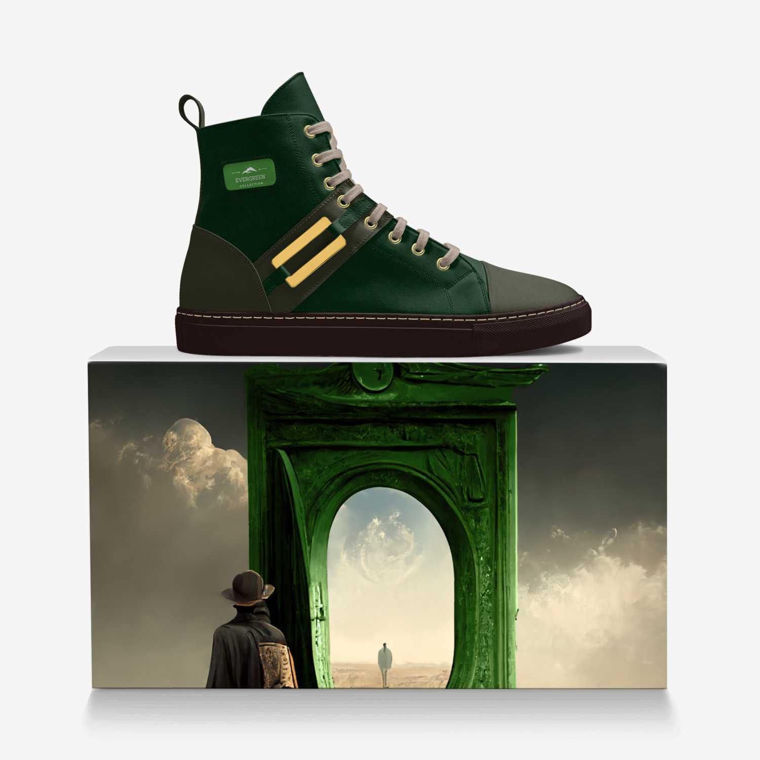 EVERGREEN custom made in Italy shoes by Michael Lee | Over box view