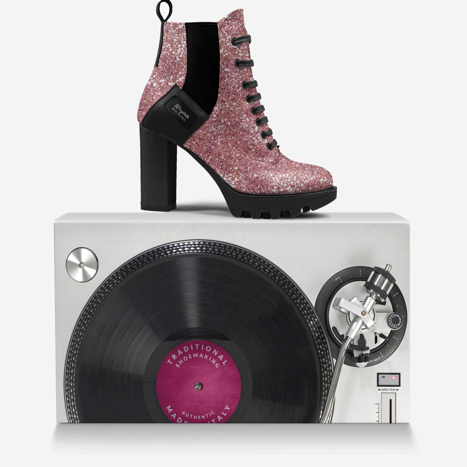 BEliizabeth custom made in Italy shoes by Brittany Elizabeth Alice | Over box view