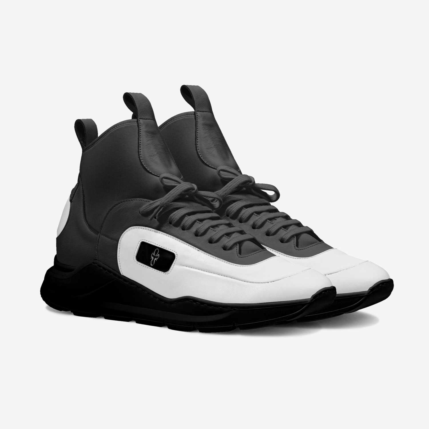 Trew Trainer B & W custom made in Italy shoes by TrewMonger Brand | Double view