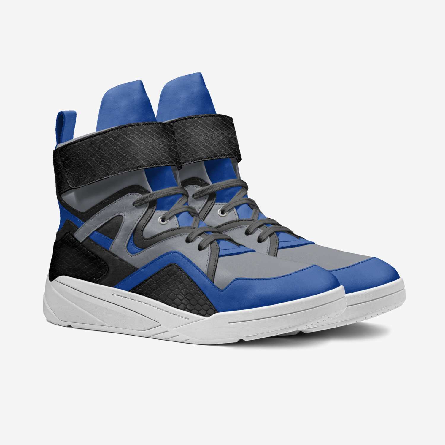 High IQ Blues custom made in Italy shoes by Deante Steele | Double view