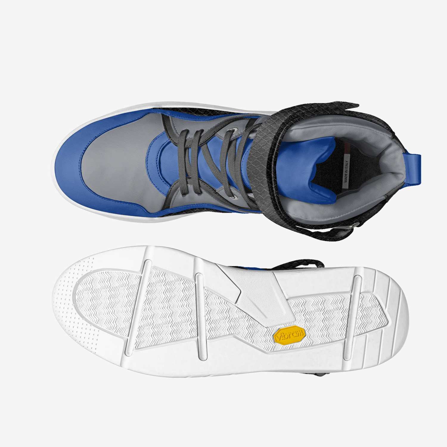High IQ Blues custom made in Italy shoes by Deante Steele | Top view
