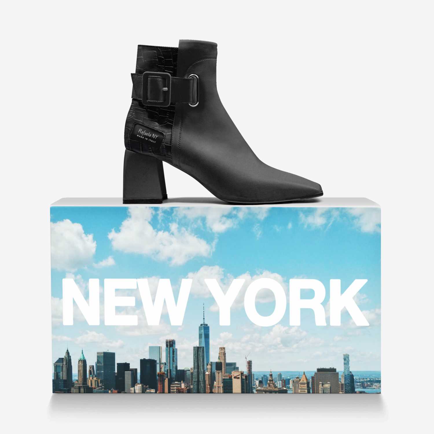 Rafaela NY custom made in Italy shoes by Rosanny Amaro | Over box view