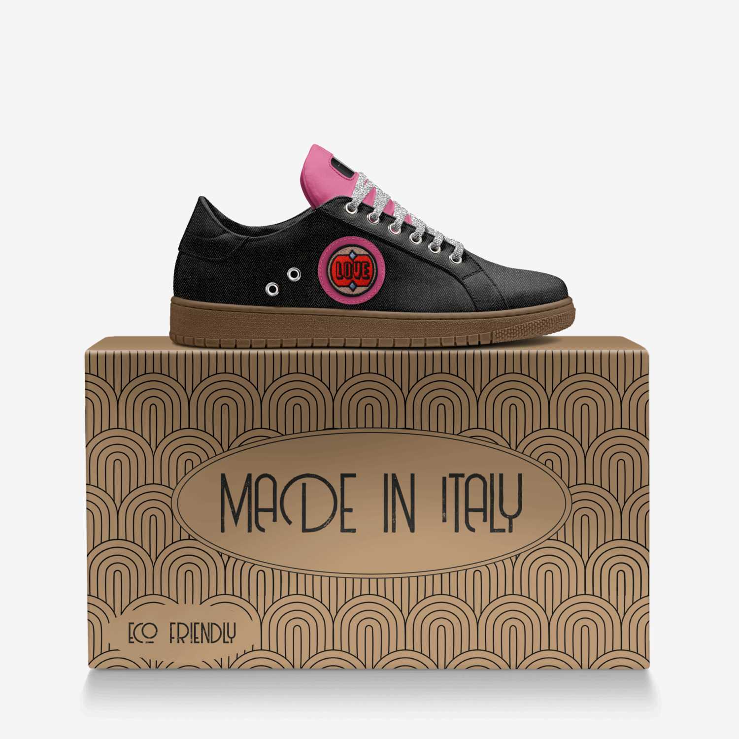 Luxup custom made in Italy shoes by Dwayne White | Over box view