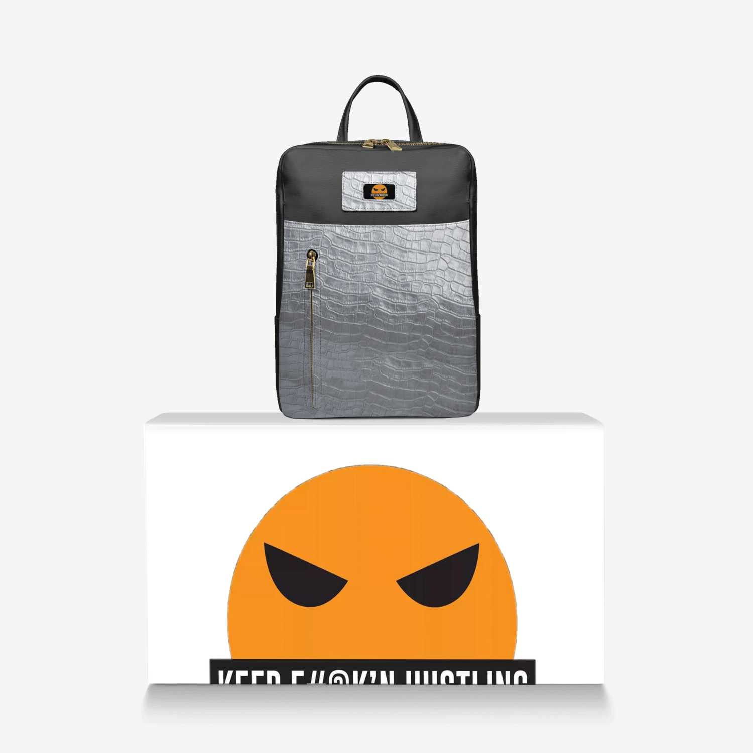 KEEP F HUSTLING  custom made in Italy design by Rasheed Shepard | Over box view