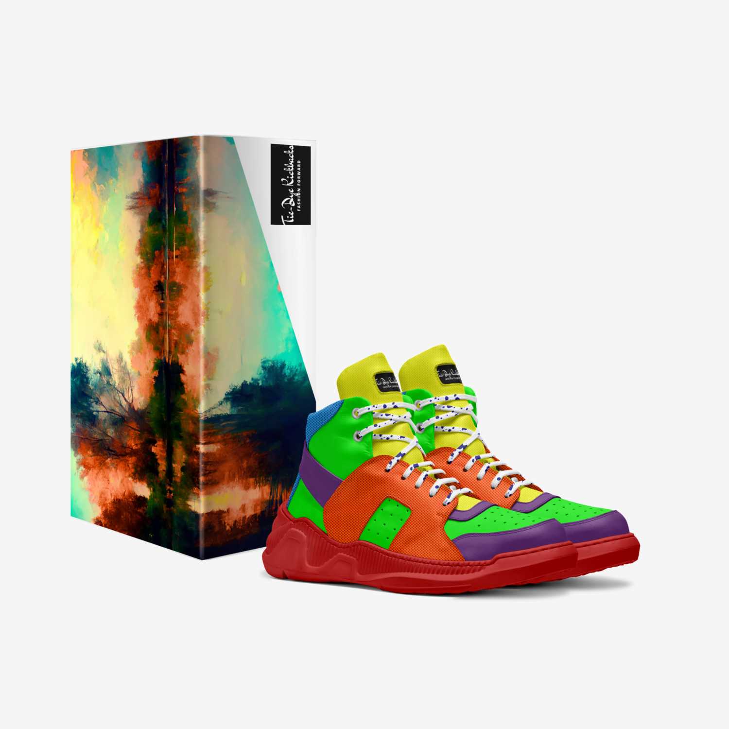 Tie-Dye Kickbacks custom made in Italy shoes by Christopher Feneley | Box view