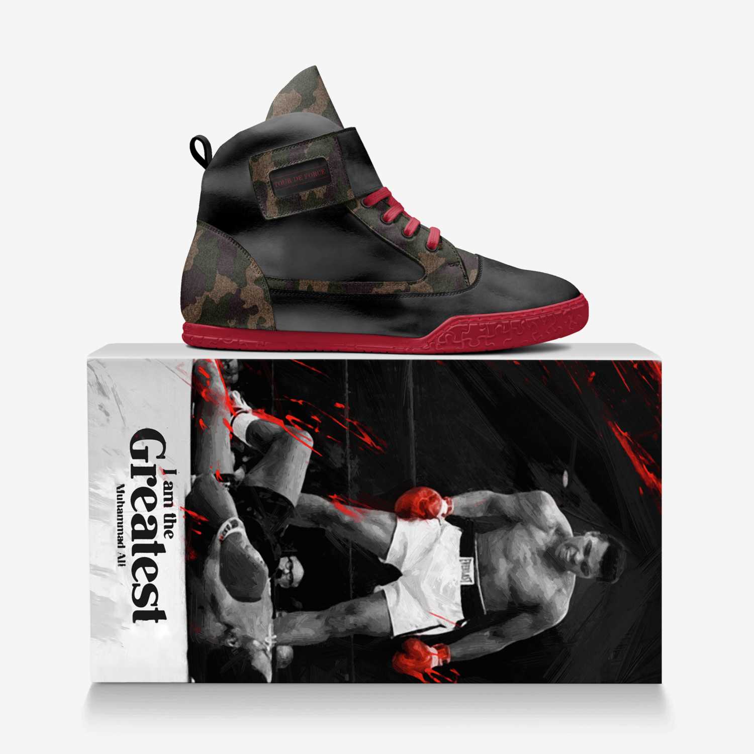 TOUR DE FORCE custom made in Italy shoes by Alkawther Gerych | Over box view